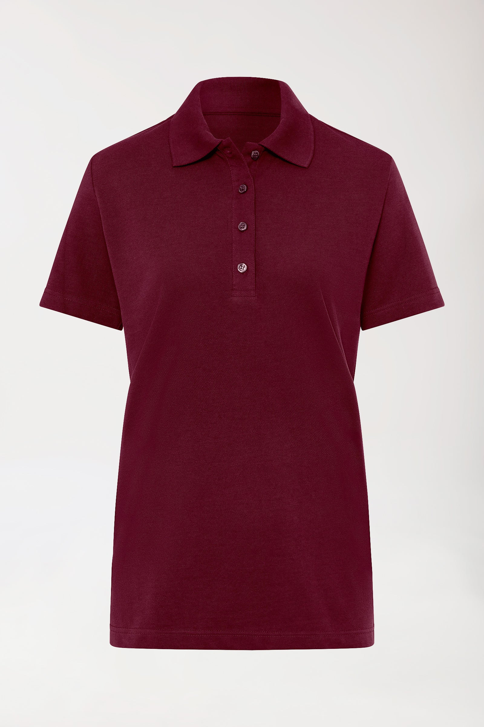 CORE Shirt Damen - Polokragen bordeaux, Vorderansicht 