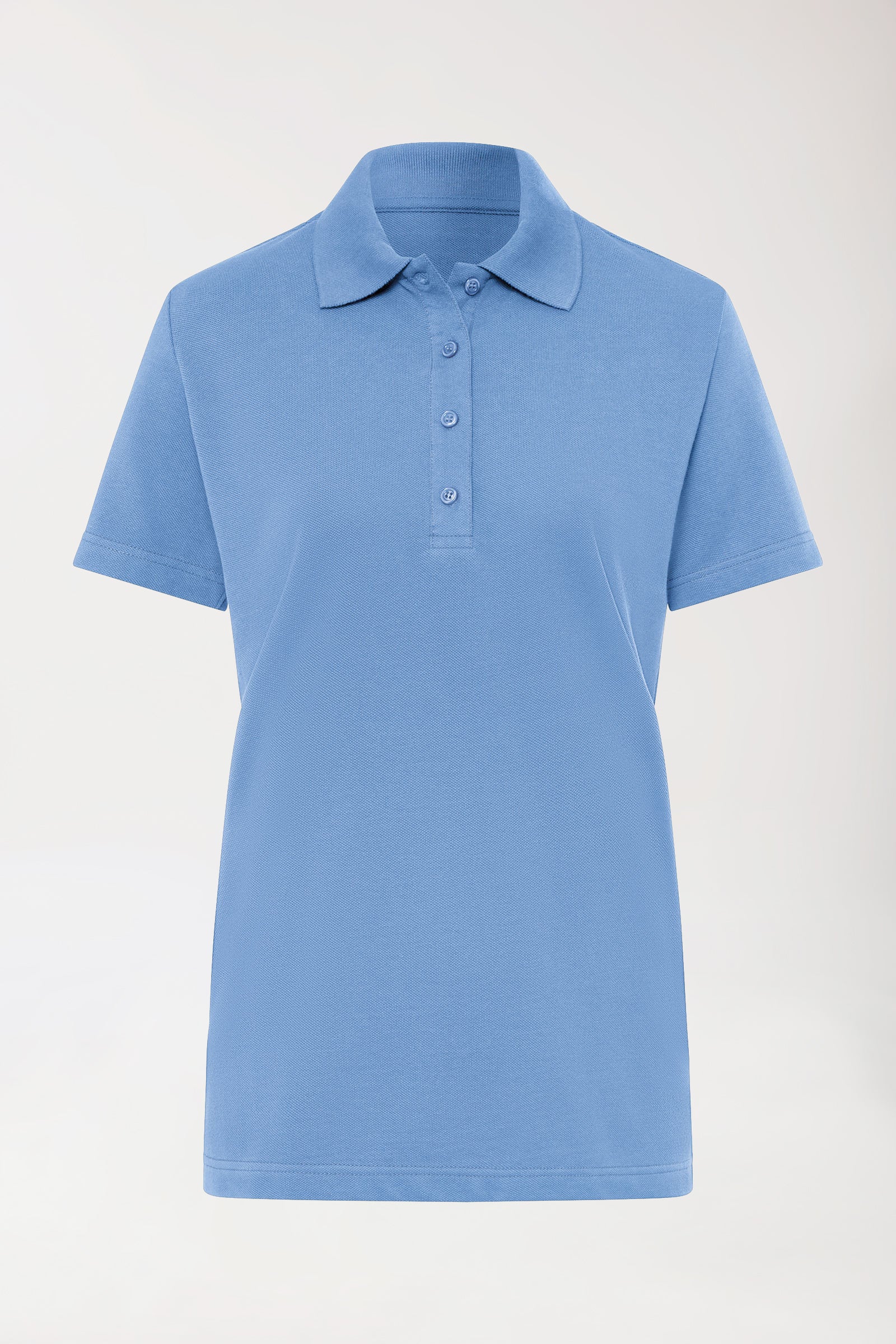 CORE Shirt Damen - Polokragen himmelblau, Vorderansicht 