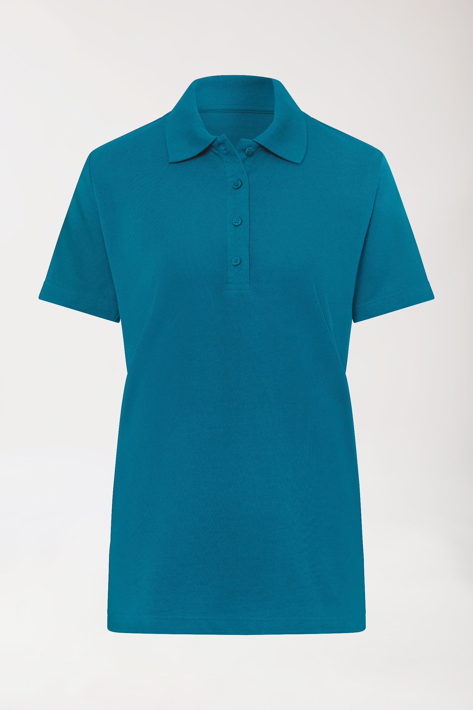 CORE Shirt Damen - Polokragen petrol, Vorderansicht 