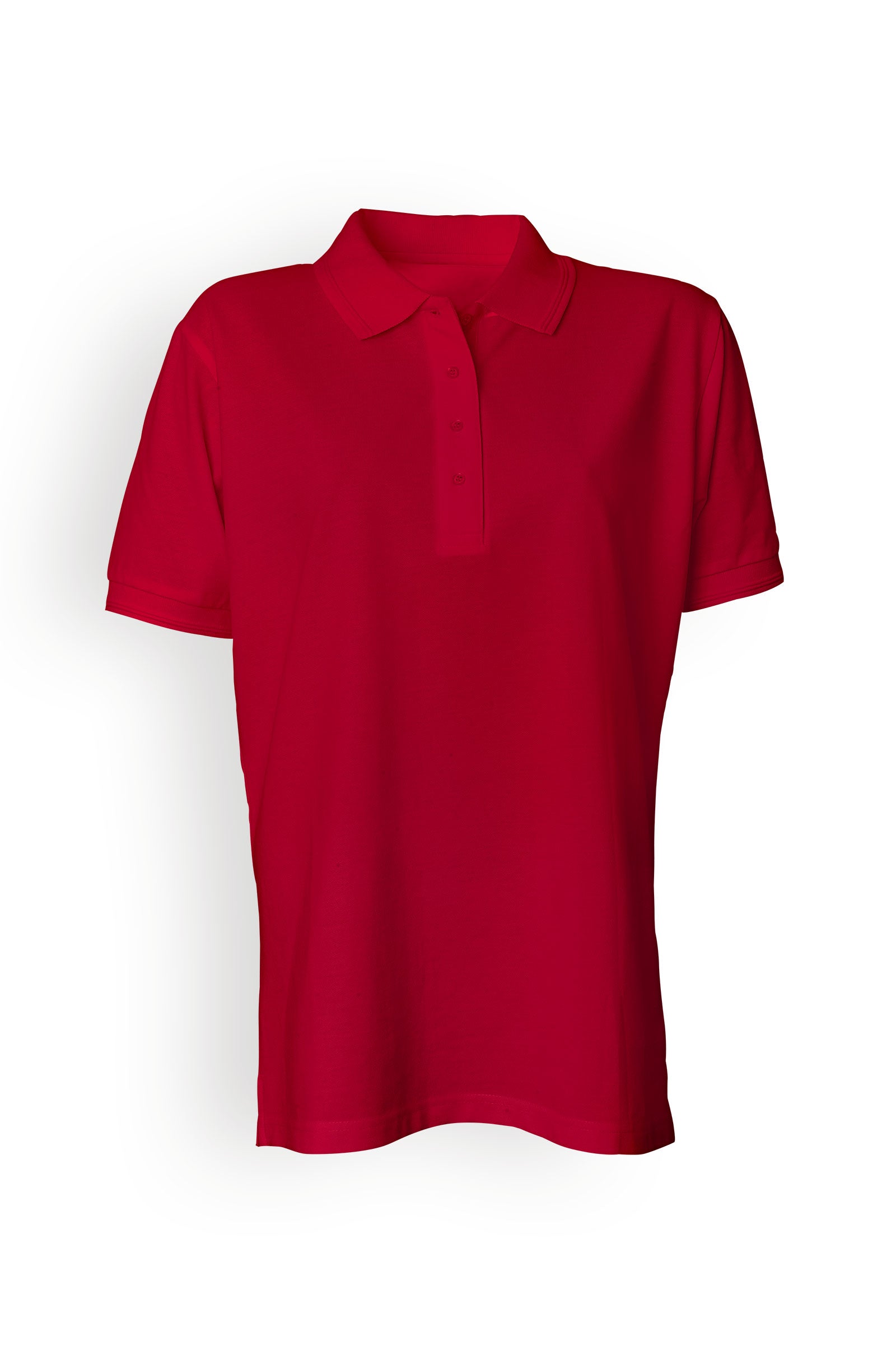 Piqué Shirt Damen Industriewäsche geeignet nach EN ISO 15797 - Polokragen rot, Vorderansicht 