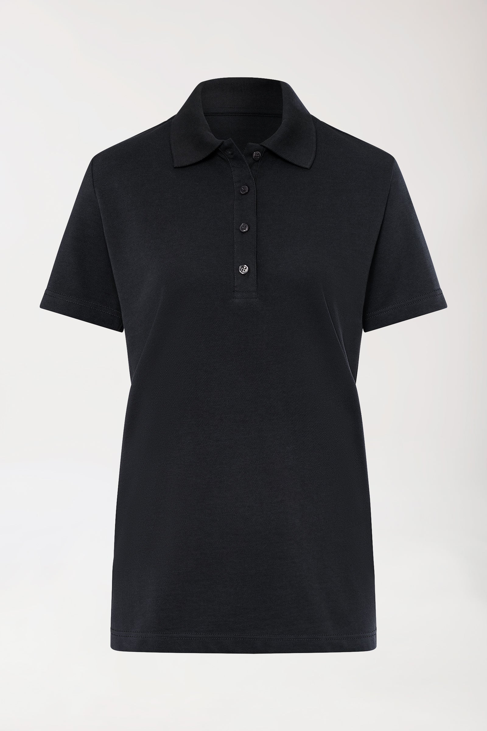 CORE Shirt Damen - Polokragen schwarz, Vorderansicht 