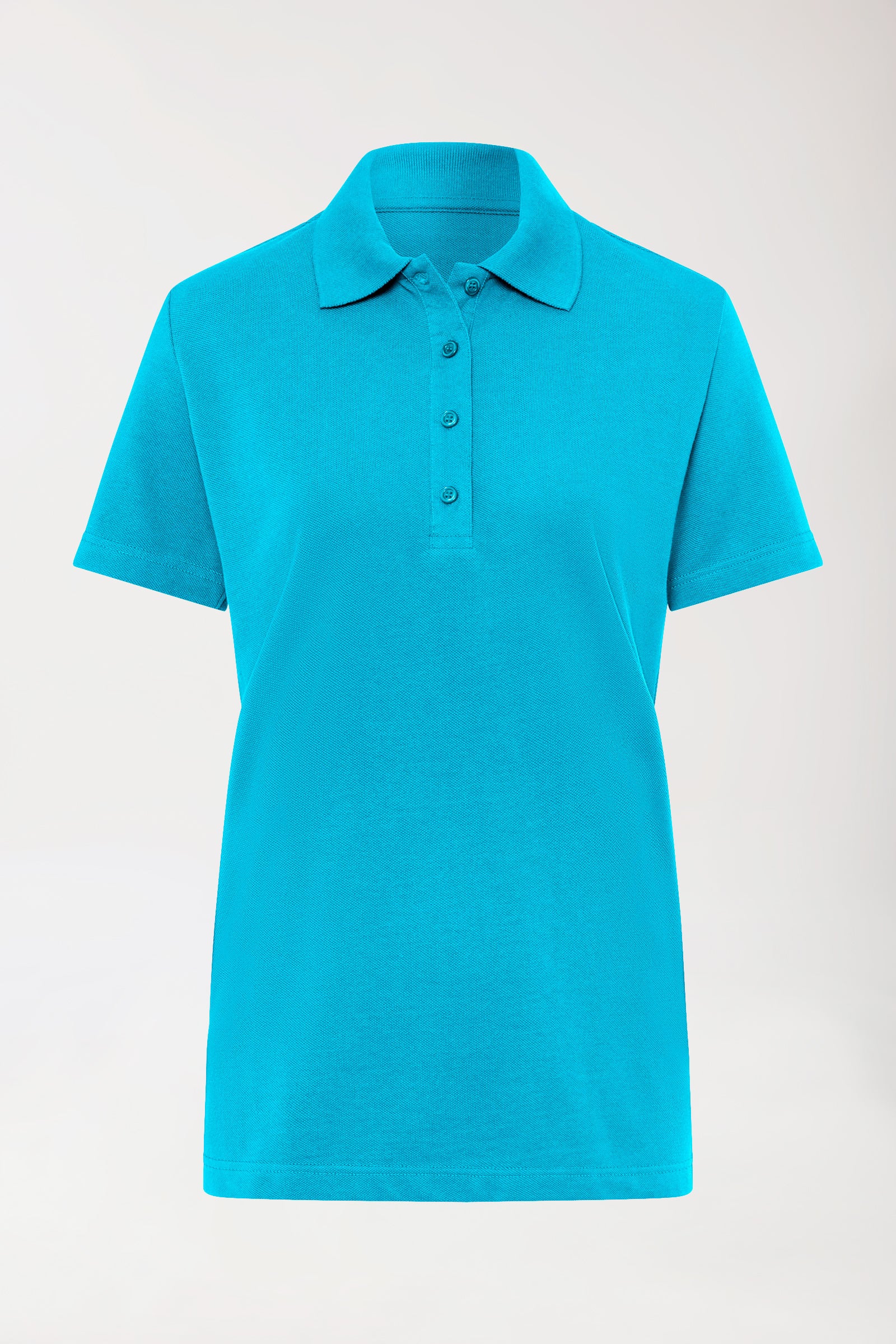 CORE Shirt Damen - Polokragen türkis, Vorderansicht 