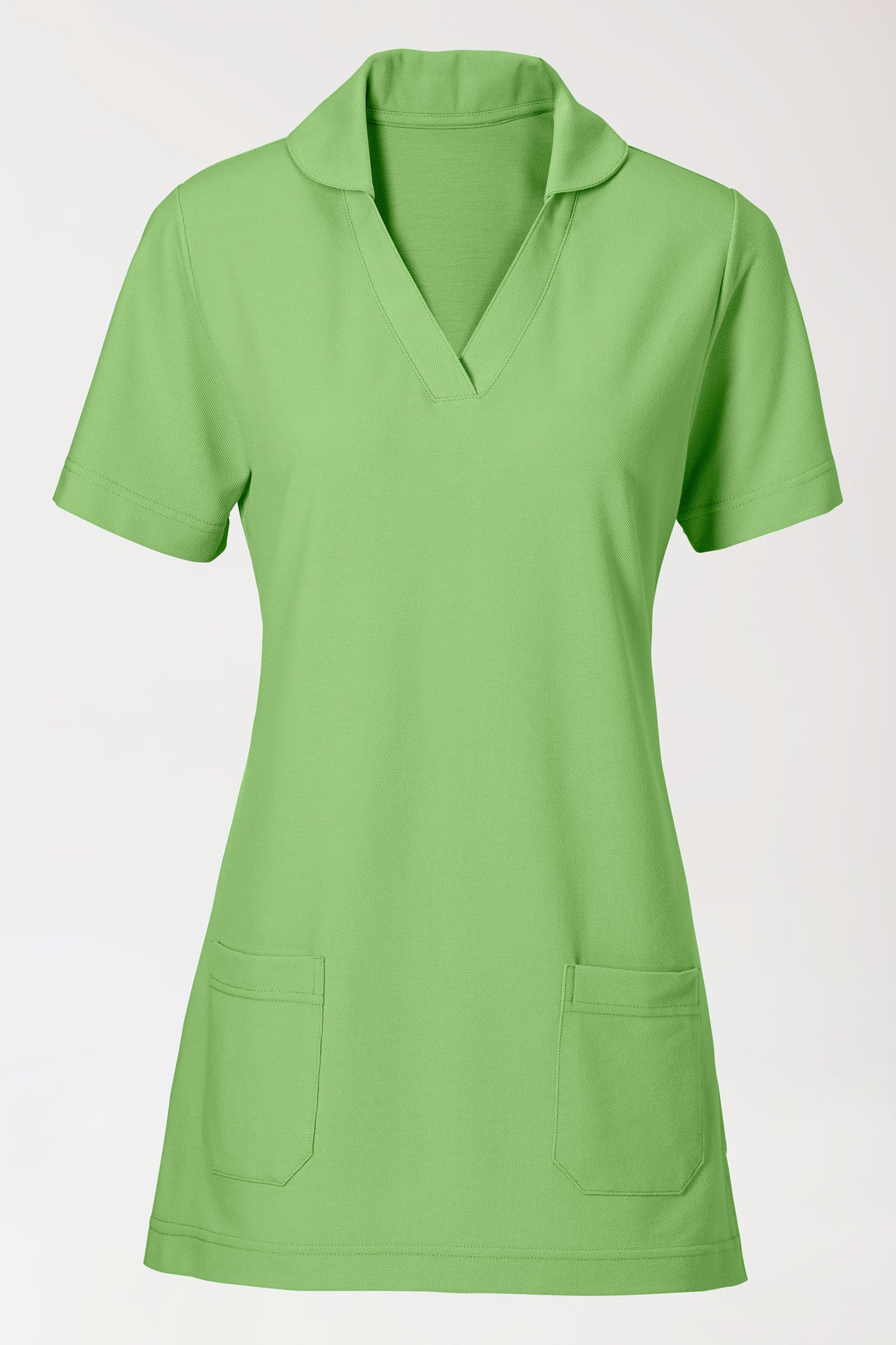 COMFY FLEX Stretch Schlupfkasack Damen - Schalkragen apfelgrün