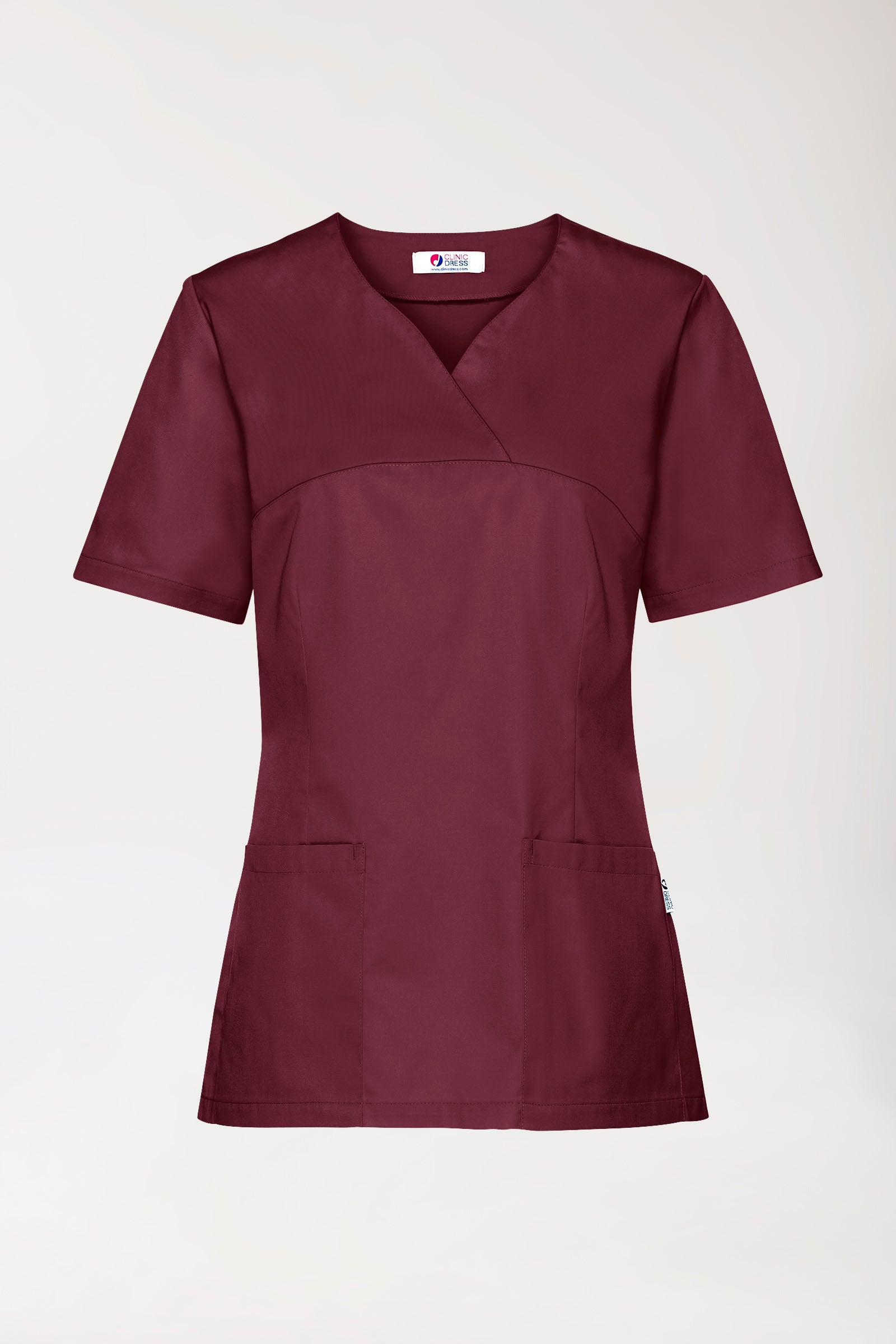 CORE Schlupfkasack Damen - 5er-Pack - Herzausschnitt bordeaux, Vorderansicht 