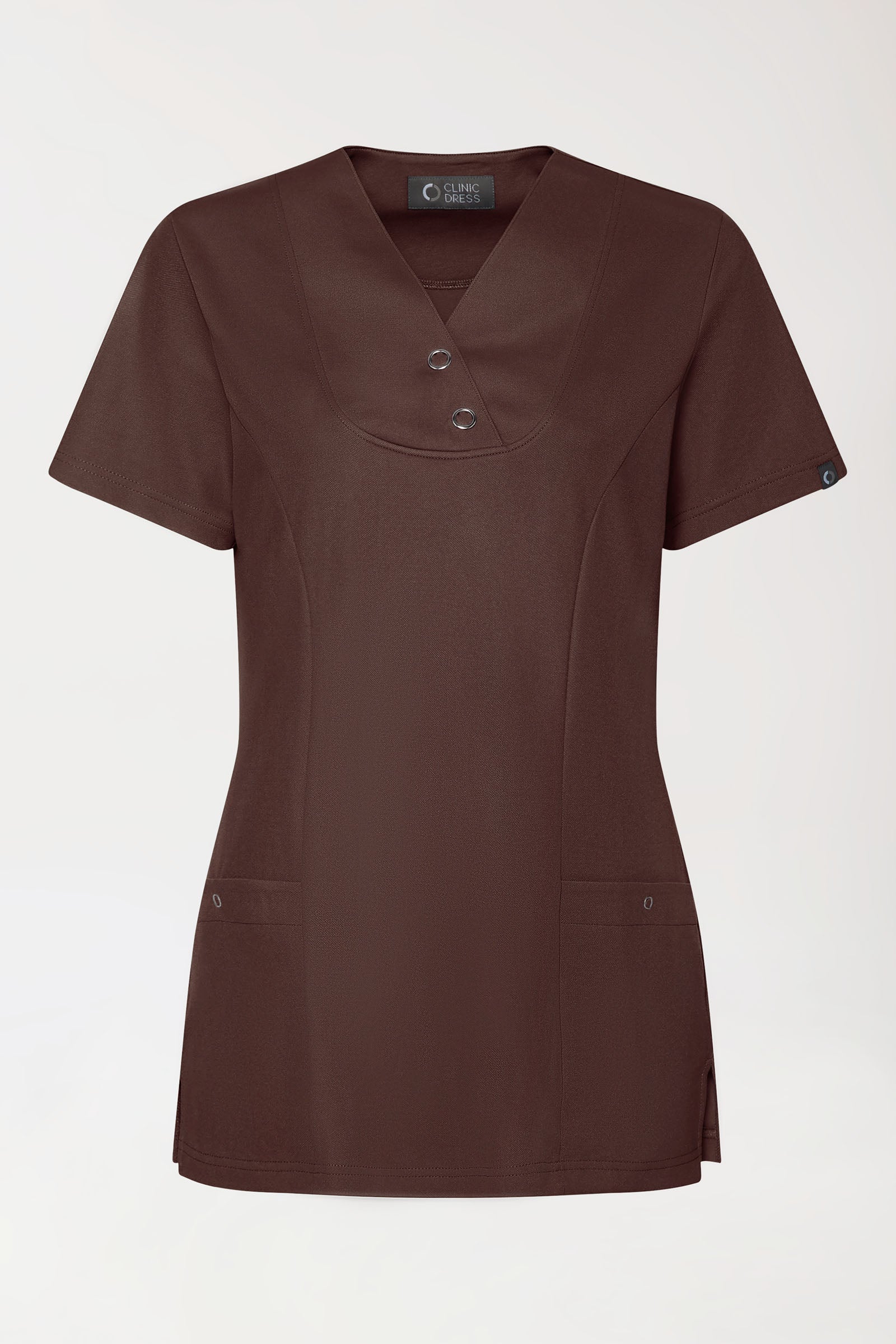 COMFY FLEX Stretch Schlupfkasack Damen - mit Druckknöpfen coffee