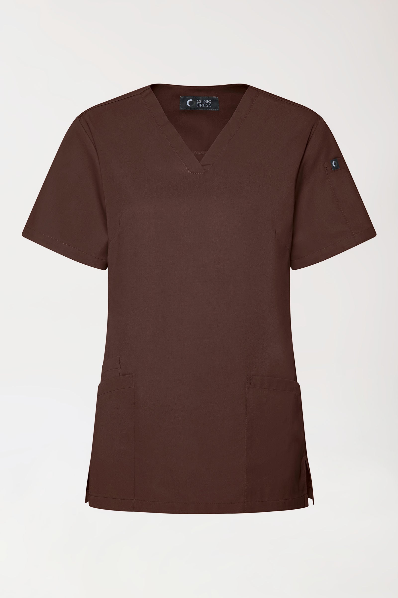 GREEN Stretch Schlupfkasack Damen - V-Ausschnitt coffee