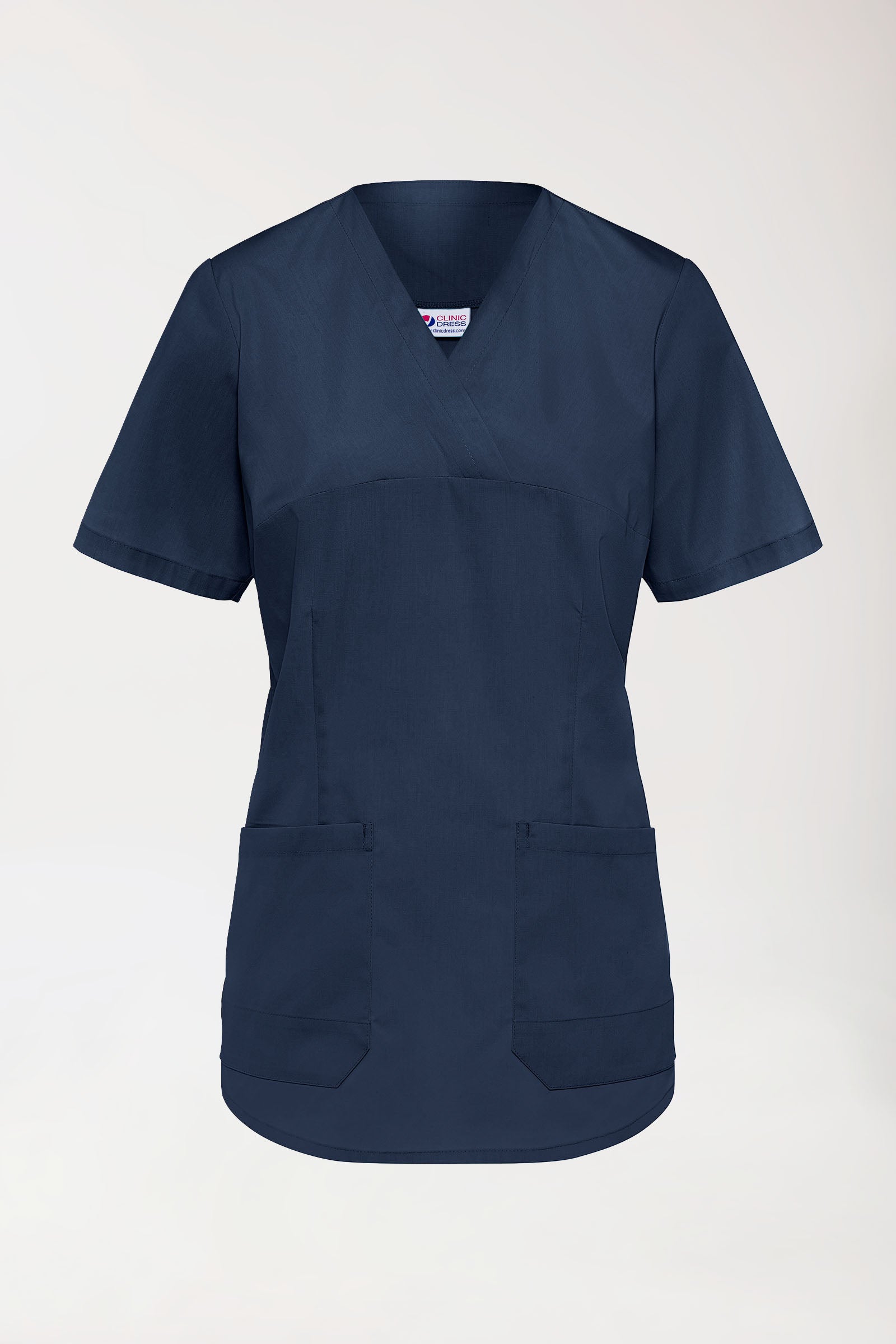 Stretch Schlupfkasack Damen - V-Ausschnitt navy, Vorderansicht 
