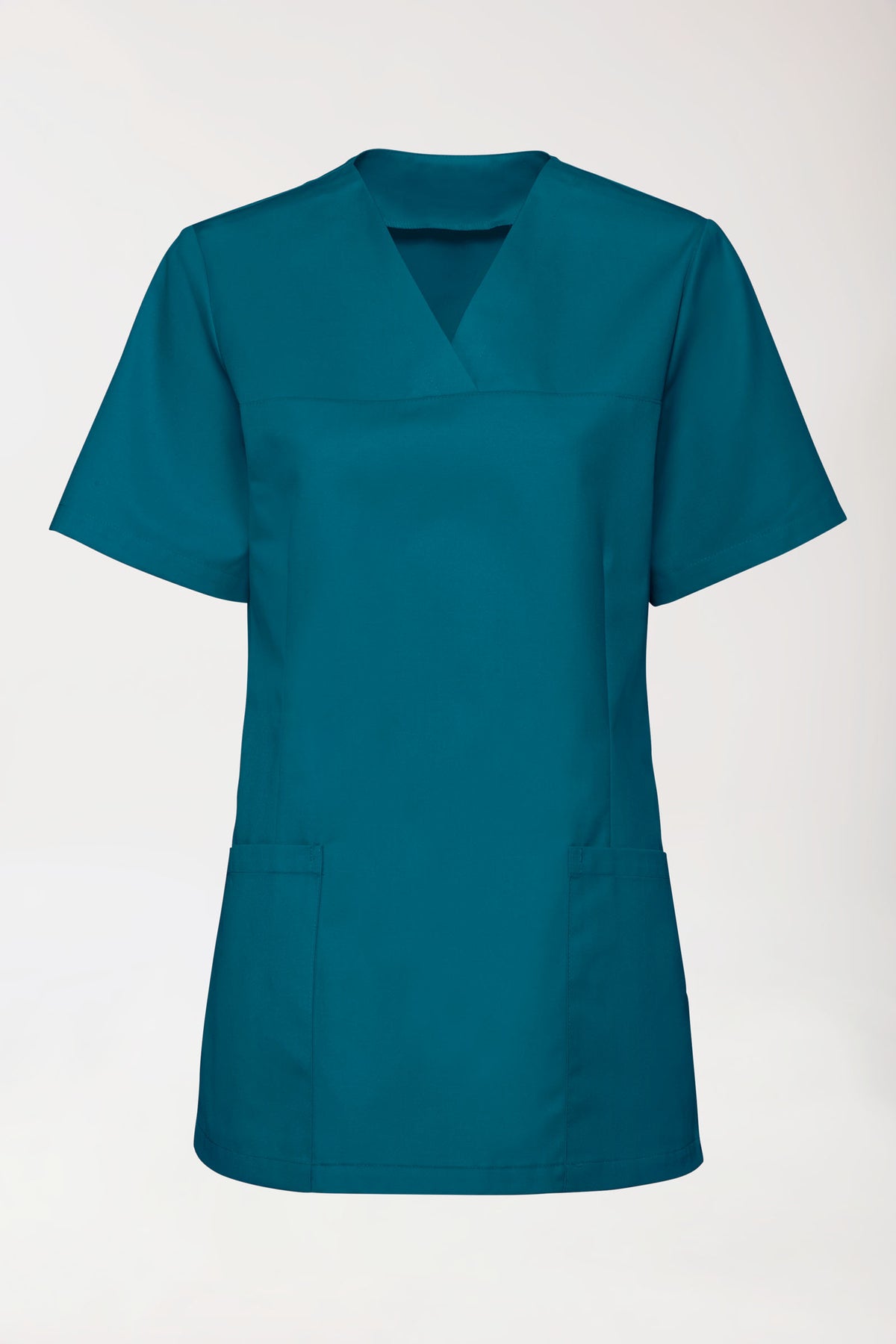 Damen Schlupfkasack Stretch - V-Ausschnitt petrol