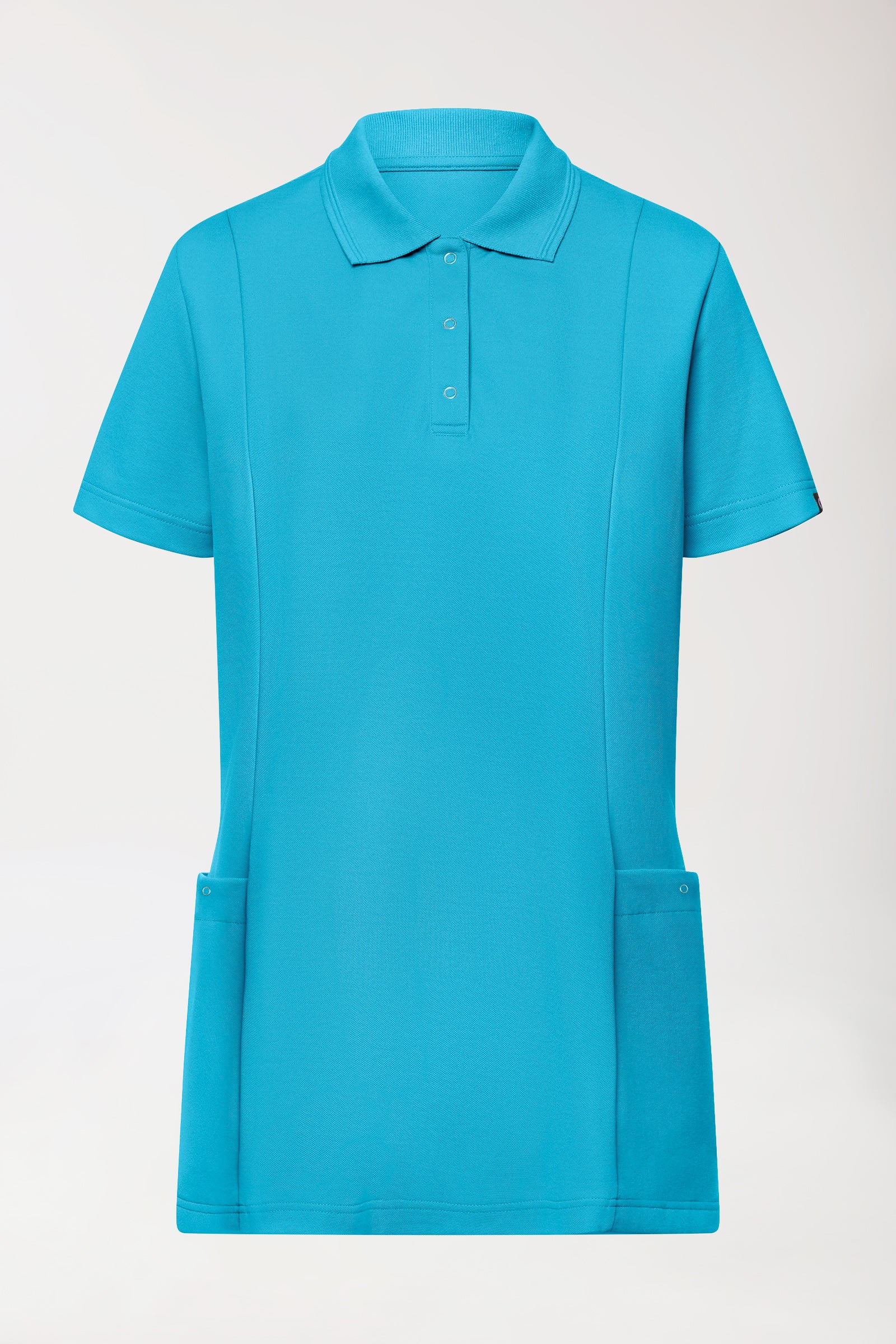 COMFY FLEX Stretch Schlupfkasack Damen - Polokragen türkis, Vorderansicht 