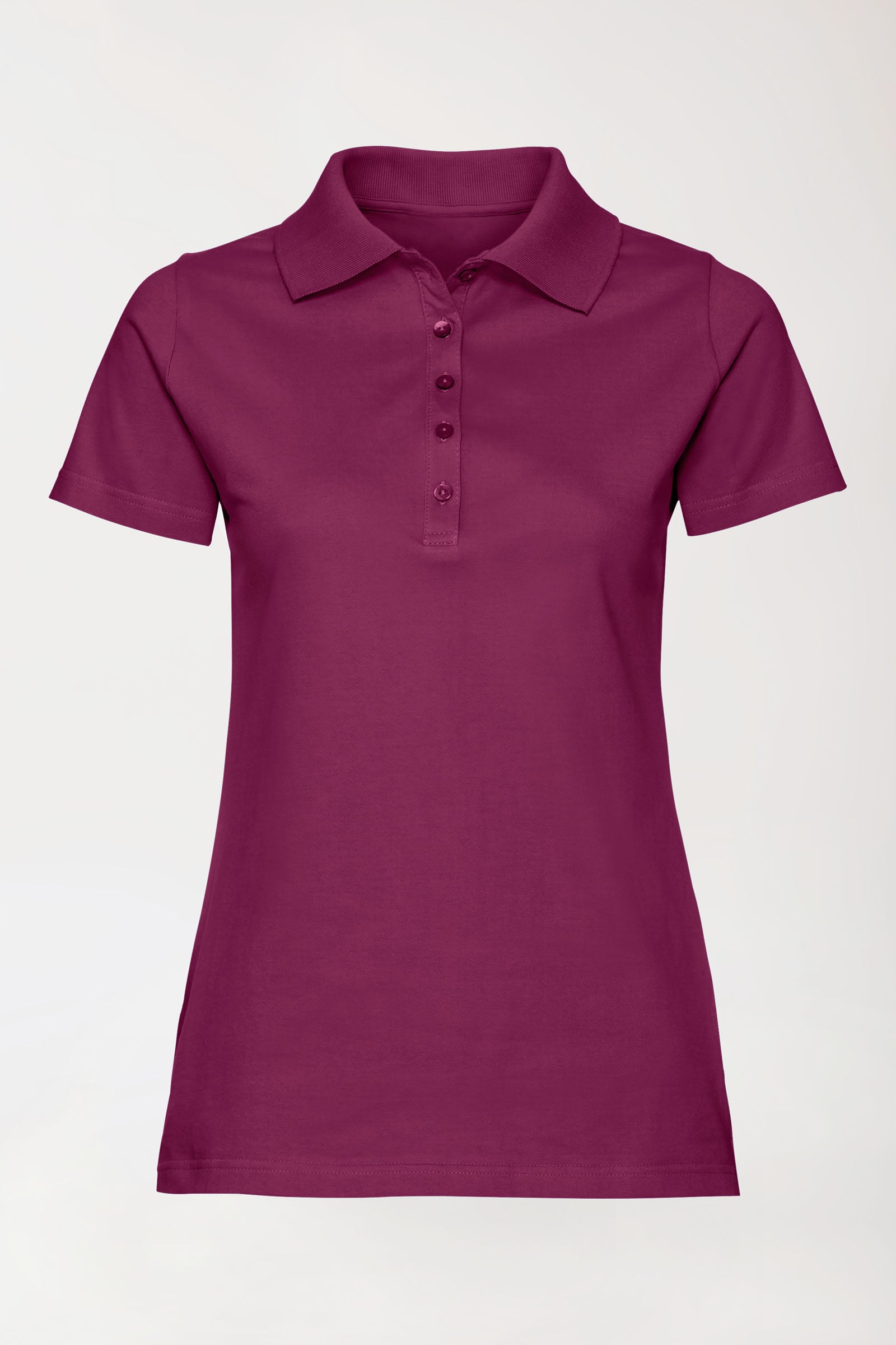 Stretch Shirt Damen - Polokragen berry