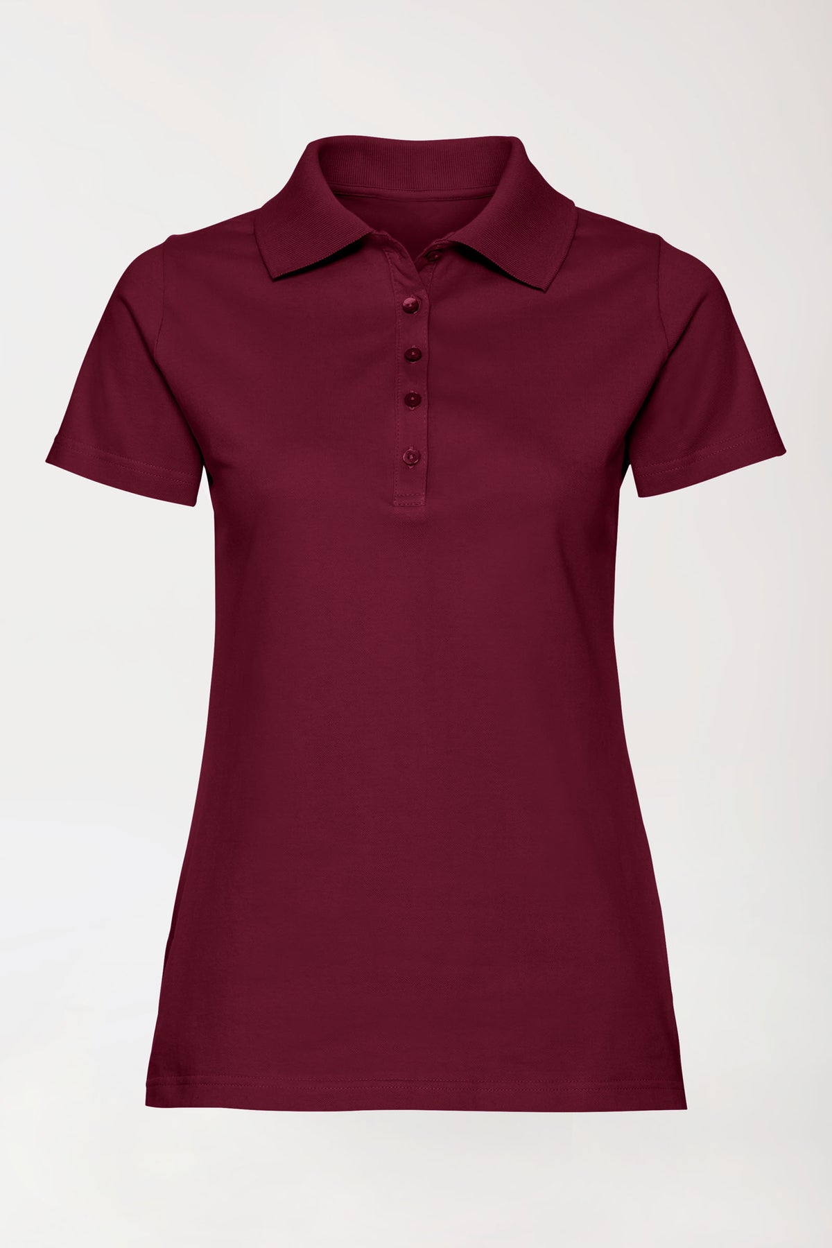 Stretch Shirt Damen - Polokragen bordeaux, Vorderansicht 