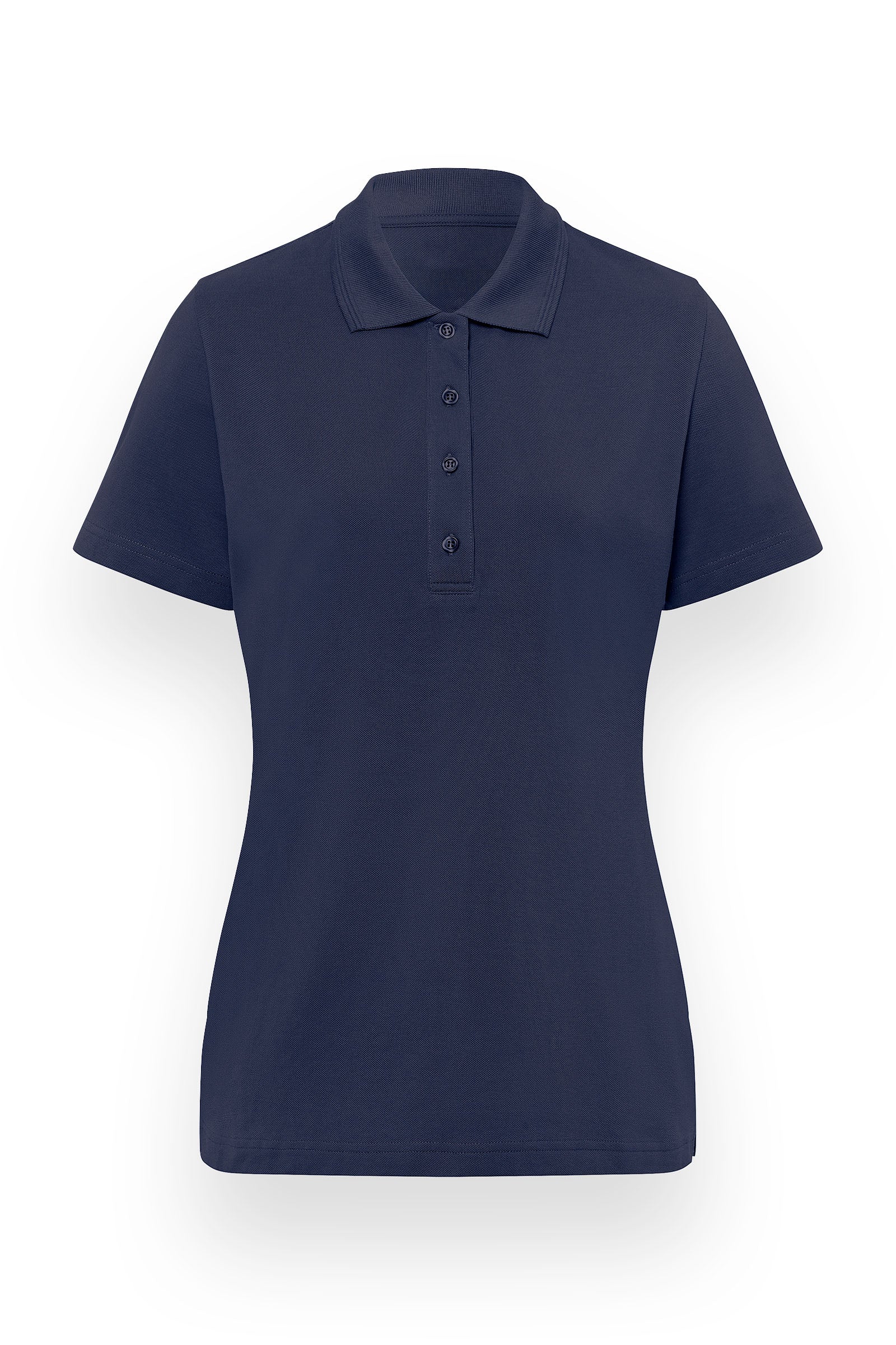 Shirt Damen Stretch - Polokragen navy, Vorderansicht 