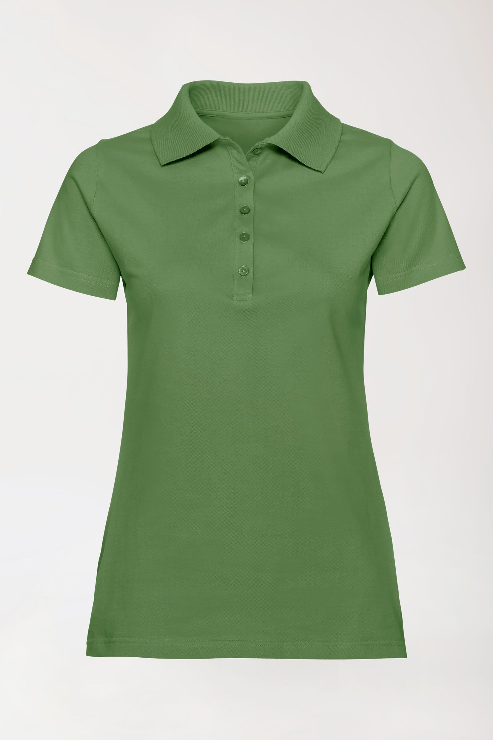 Stretch Shirt Damen - Polokragen wiesengrün