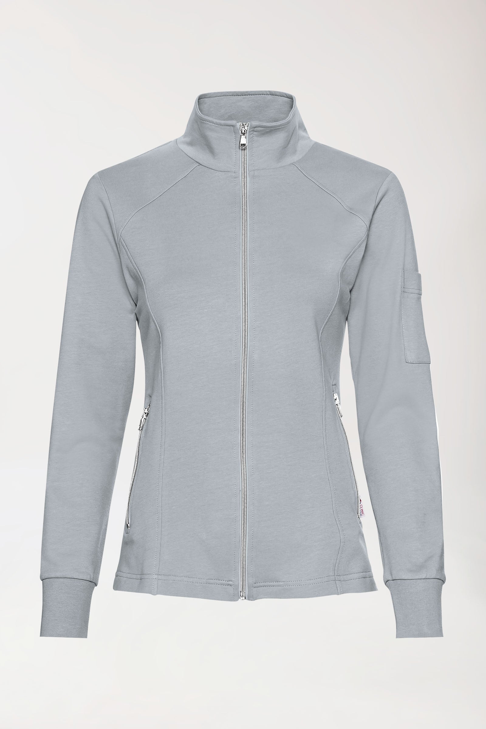 Sweatjacke Damen - Stehkragen grau
