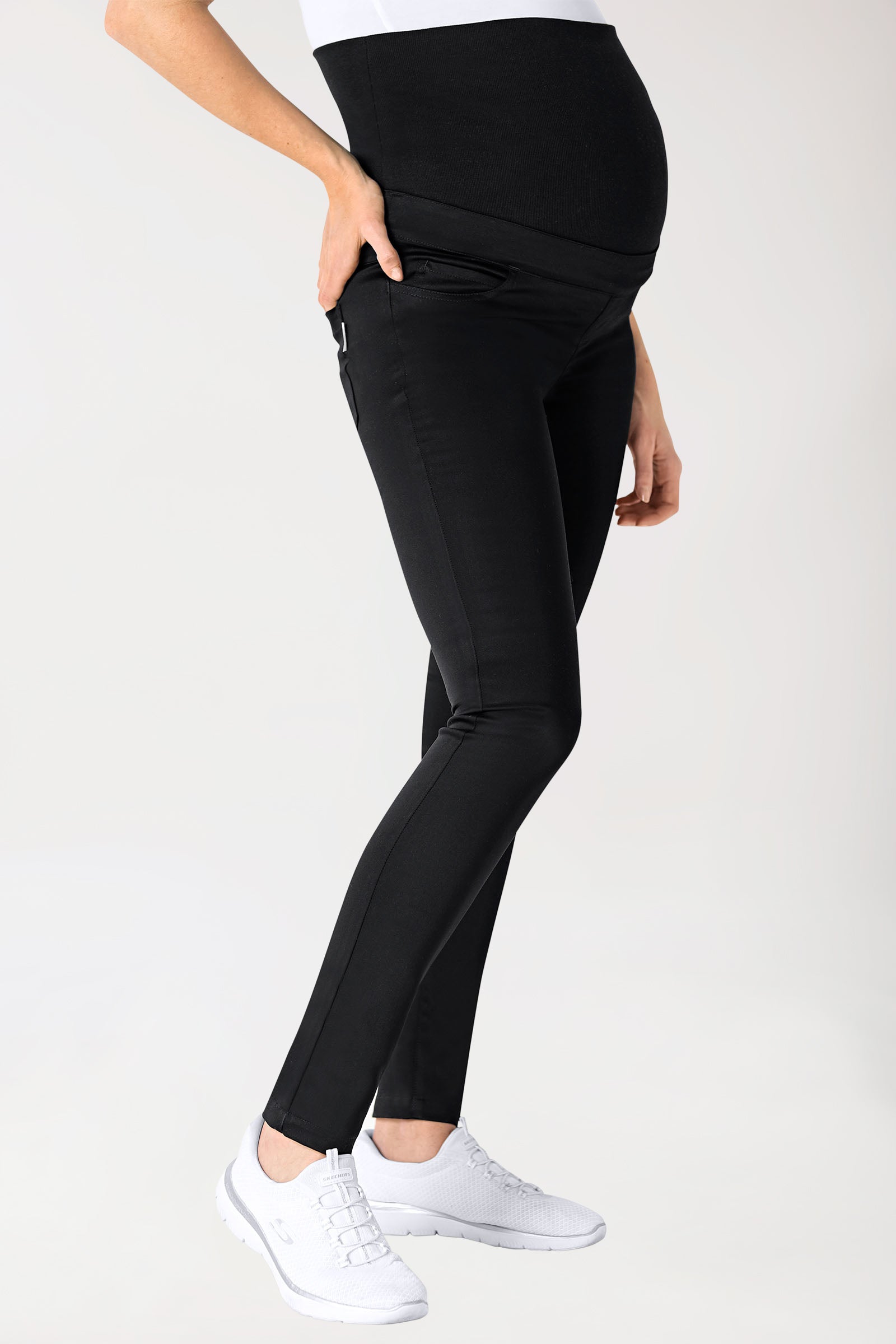 Comfort Stretch Umstandshose - elastischer Strickbund schwarz