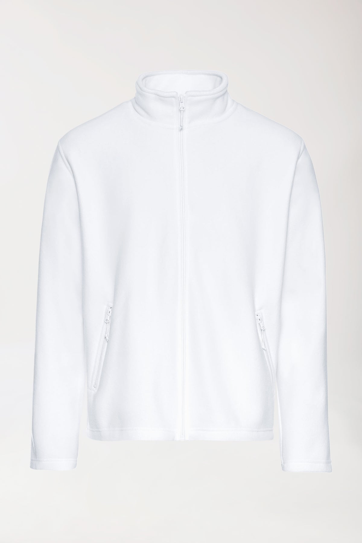 Fleecejacke Herren - Stehkragen weiß