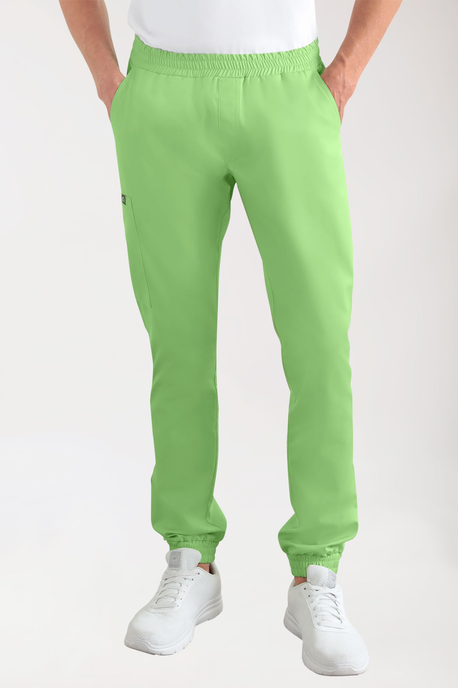 CORE Cargohose Herren - Jogpants Style apfelgrün, Vorderansicht 