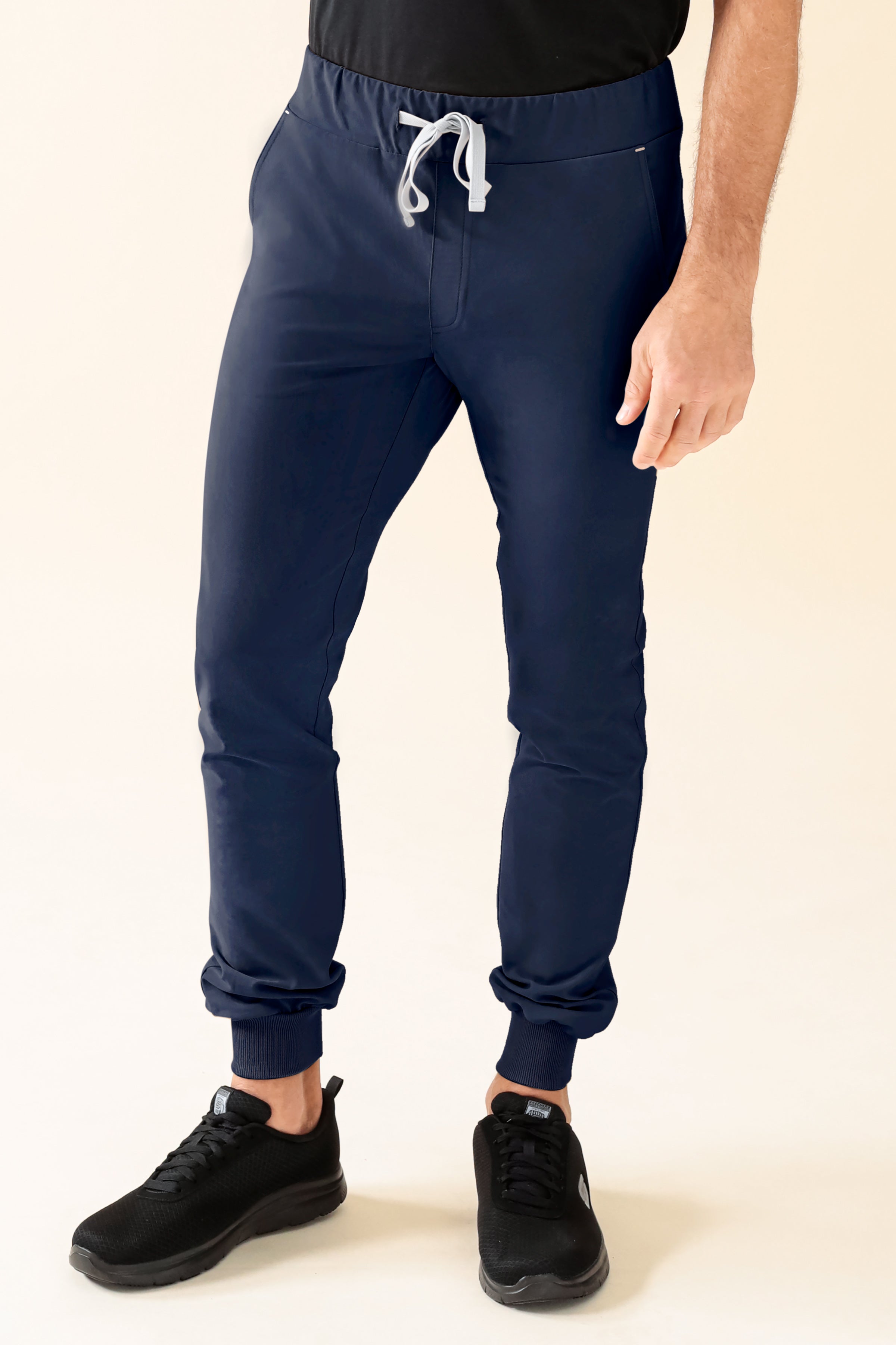 KAERE Hose Herren - Saumbündchen ohne Beintaschen navy, Vorderansicht 