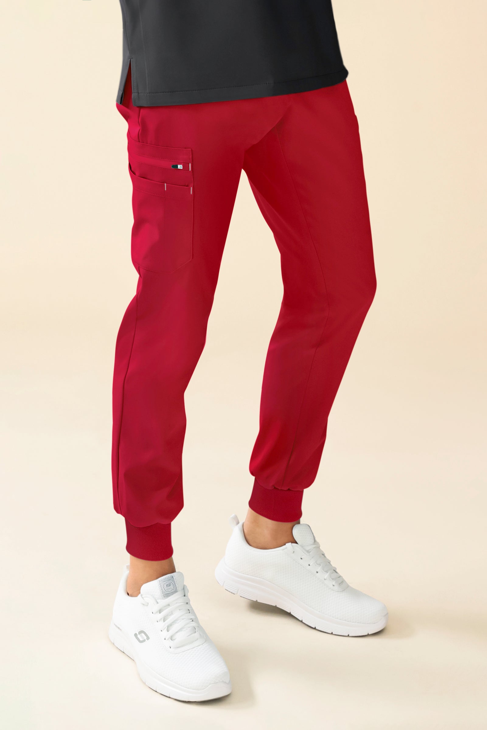 KAERE Hose Herren - Saumbündchen mit Beintaschen rot