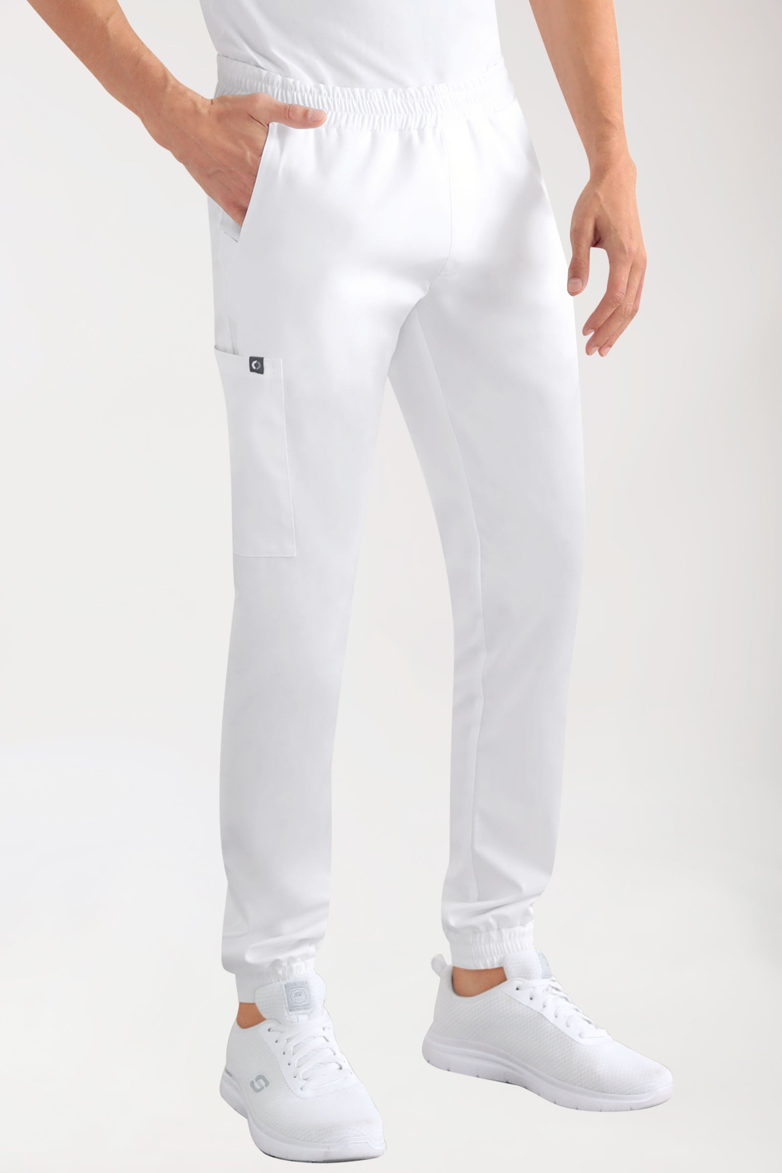 CORE Cargohose Herren - Jogpants Style weiß, Vorderansicht 