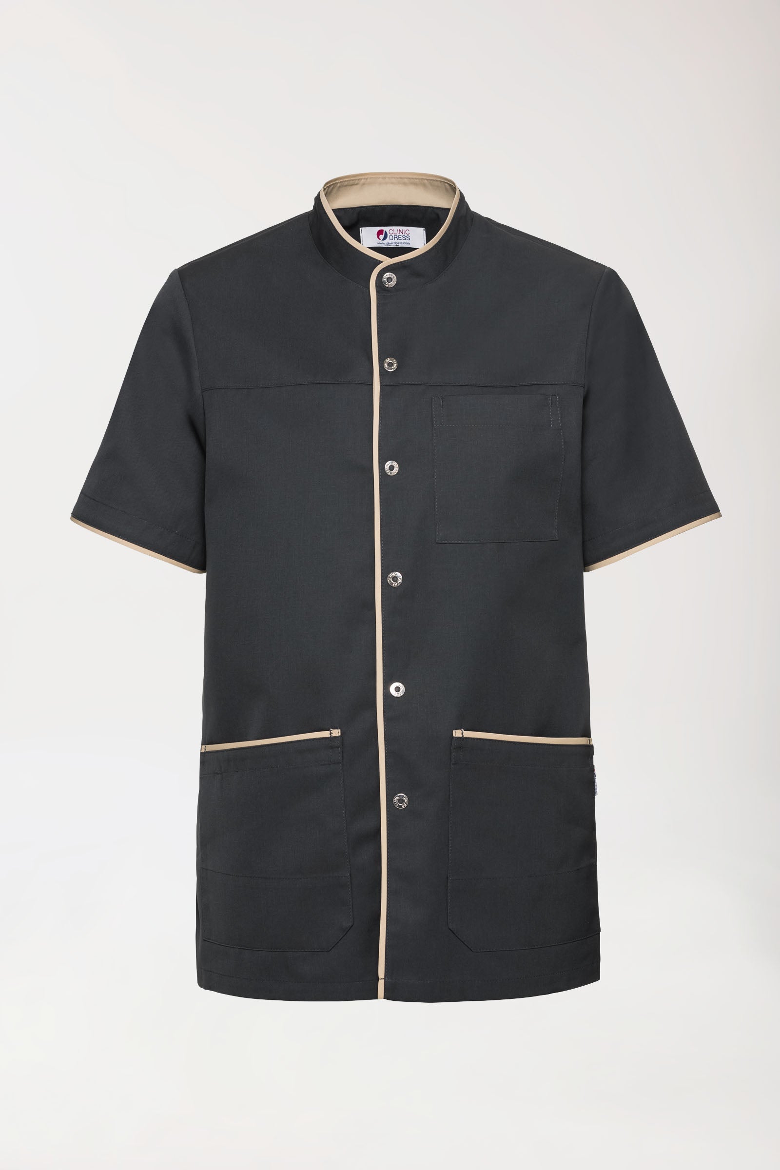 Beauty Kasack Herren - durchgeknöpft anthrazit/bisquit