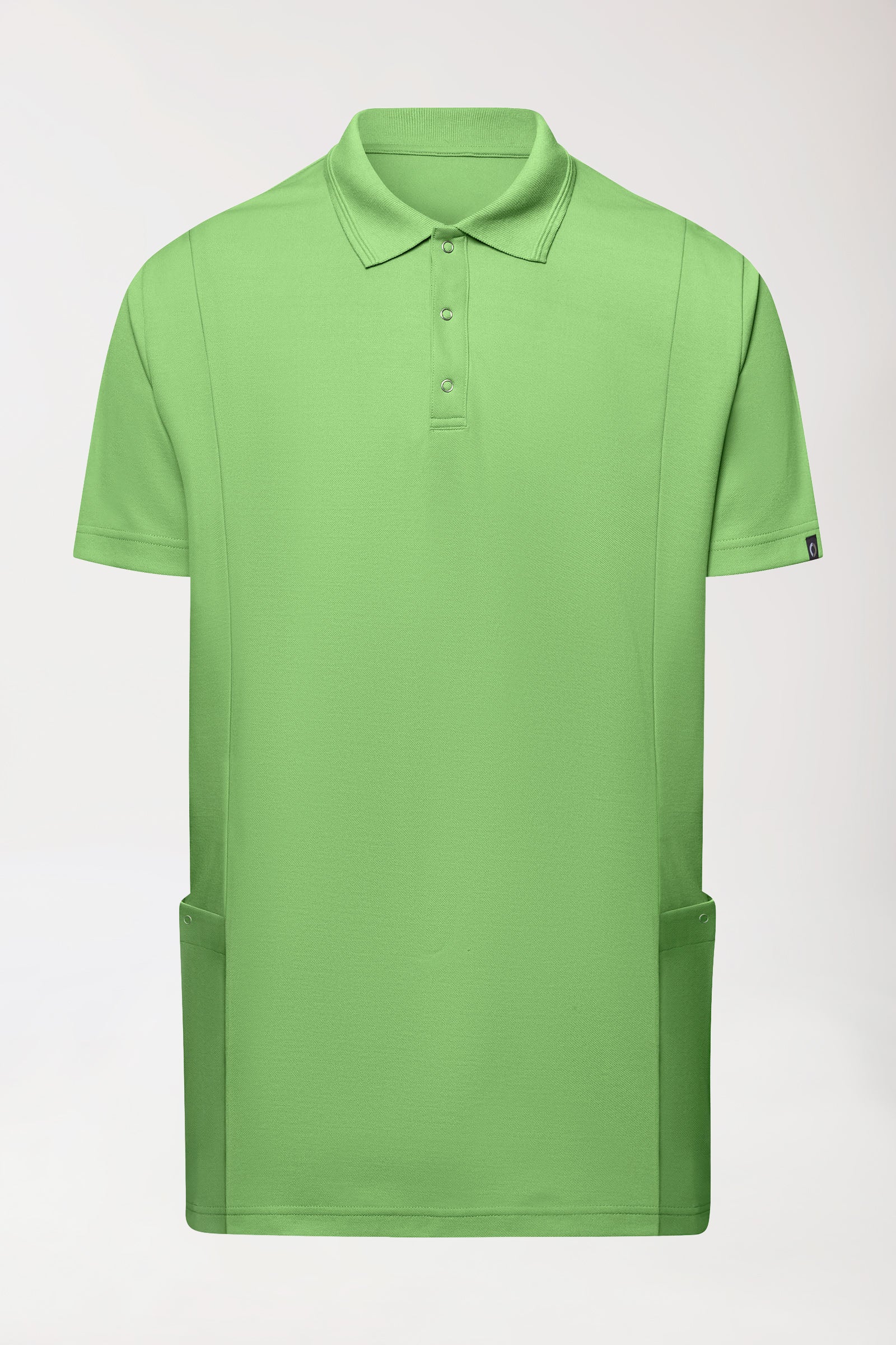 COMFY FLEX Stretch Schlupfkasack Herren - Polokragen apfelgrün, Vorderansicht 