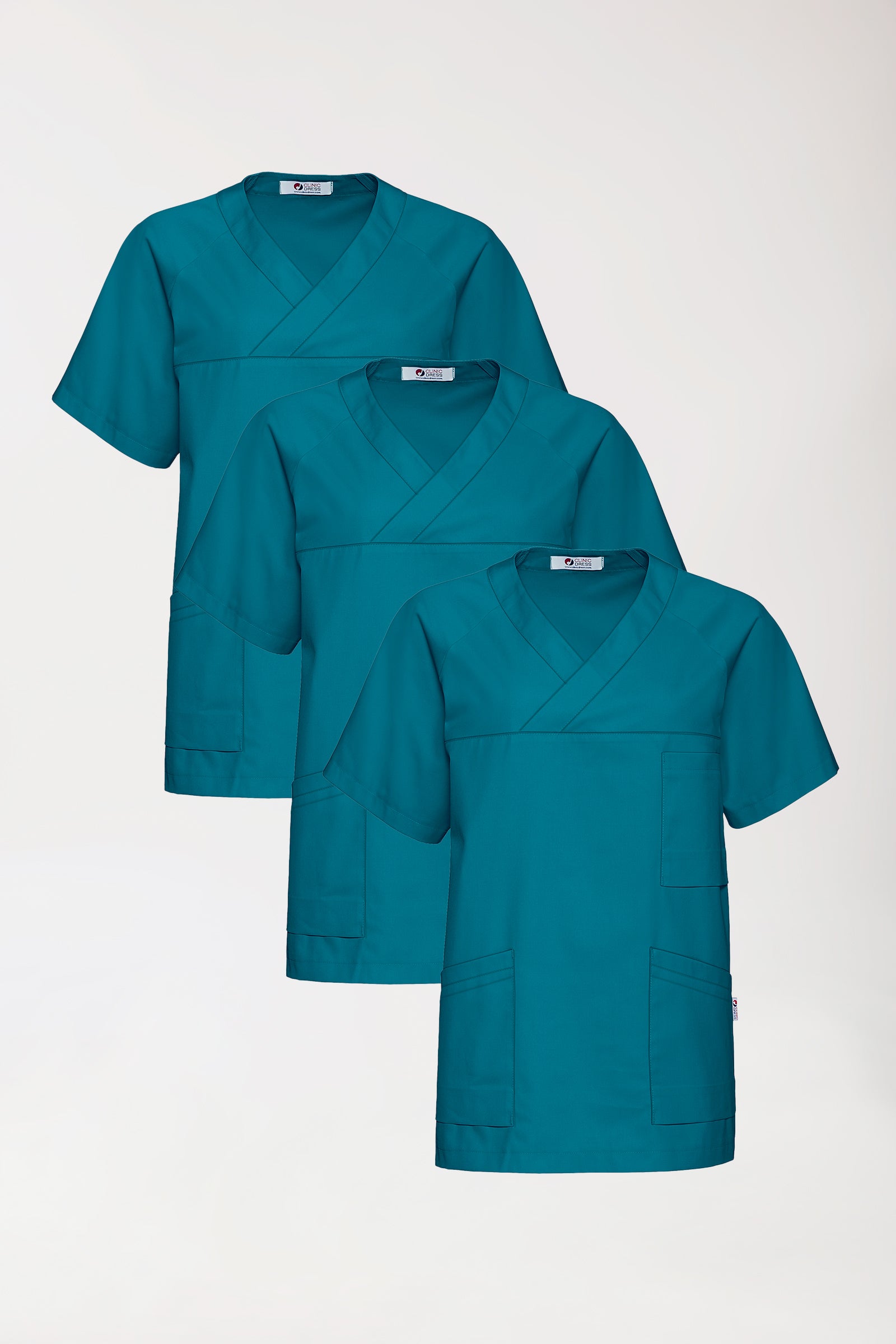 CORE Schlupfkasack Herren - 3er-Pack - V-Ausschnitt petrol, Vorderansicht 