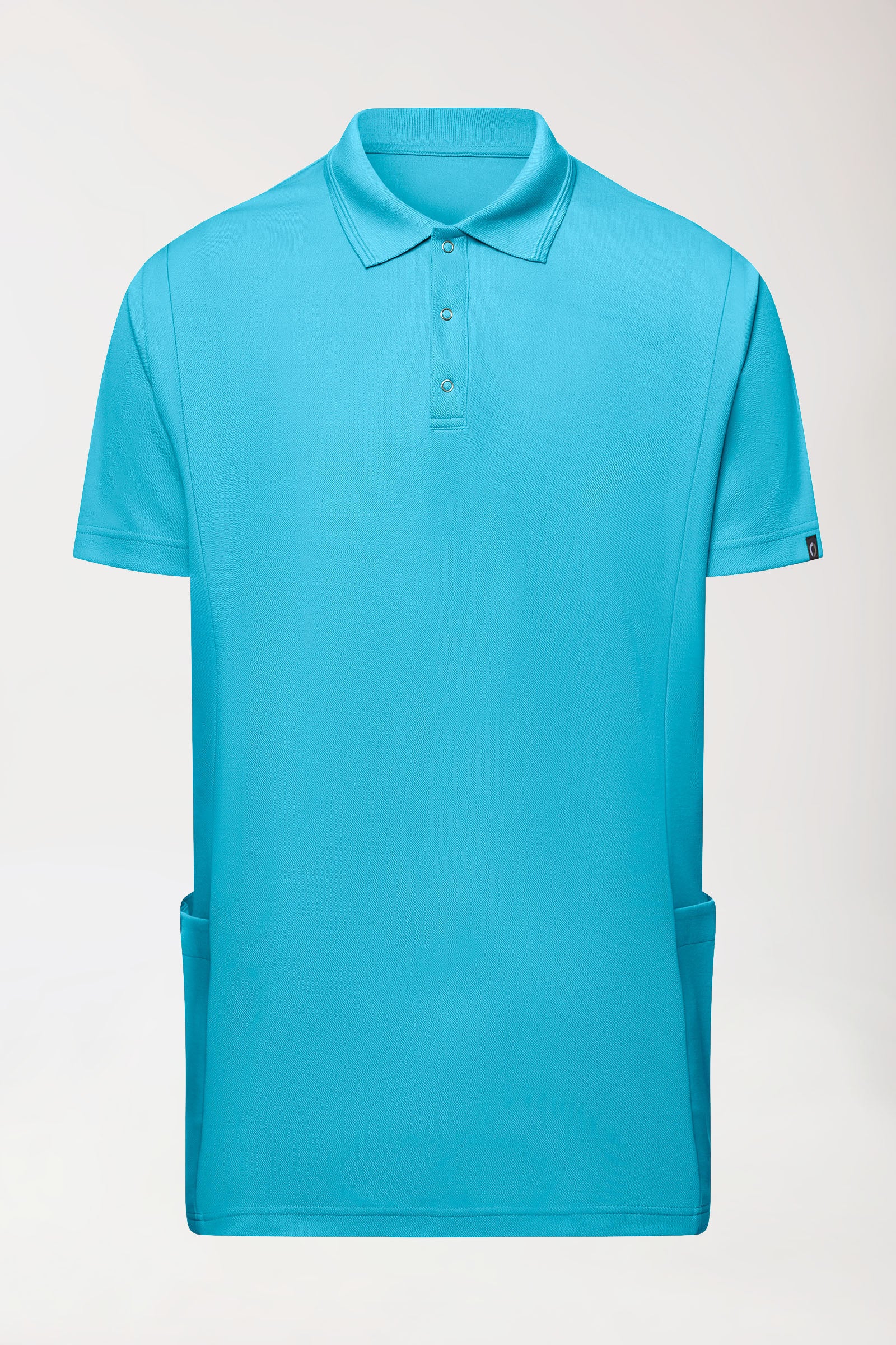 COMFY FLEX Stretch Schlupfkasack Herren - Polokragen türkis, Vorderansicht 