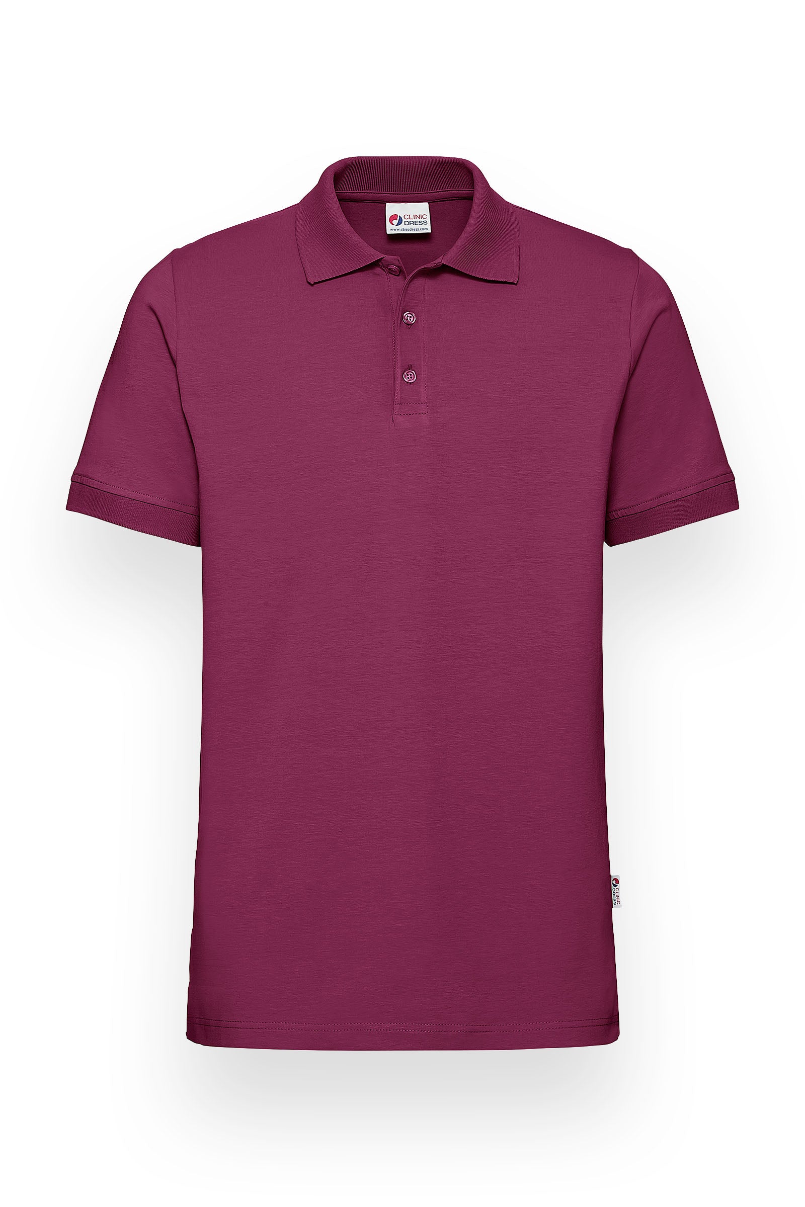 Stretch Shirt Herren - Polokragen berry, Vorderansicht 