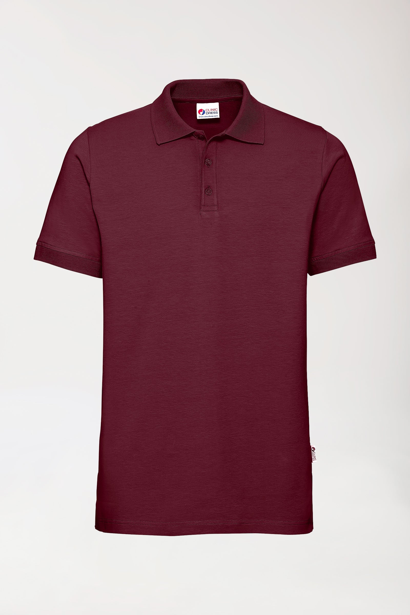 Stretch Shirt Herren - Polokragen - Knopfleiste - bordeaux