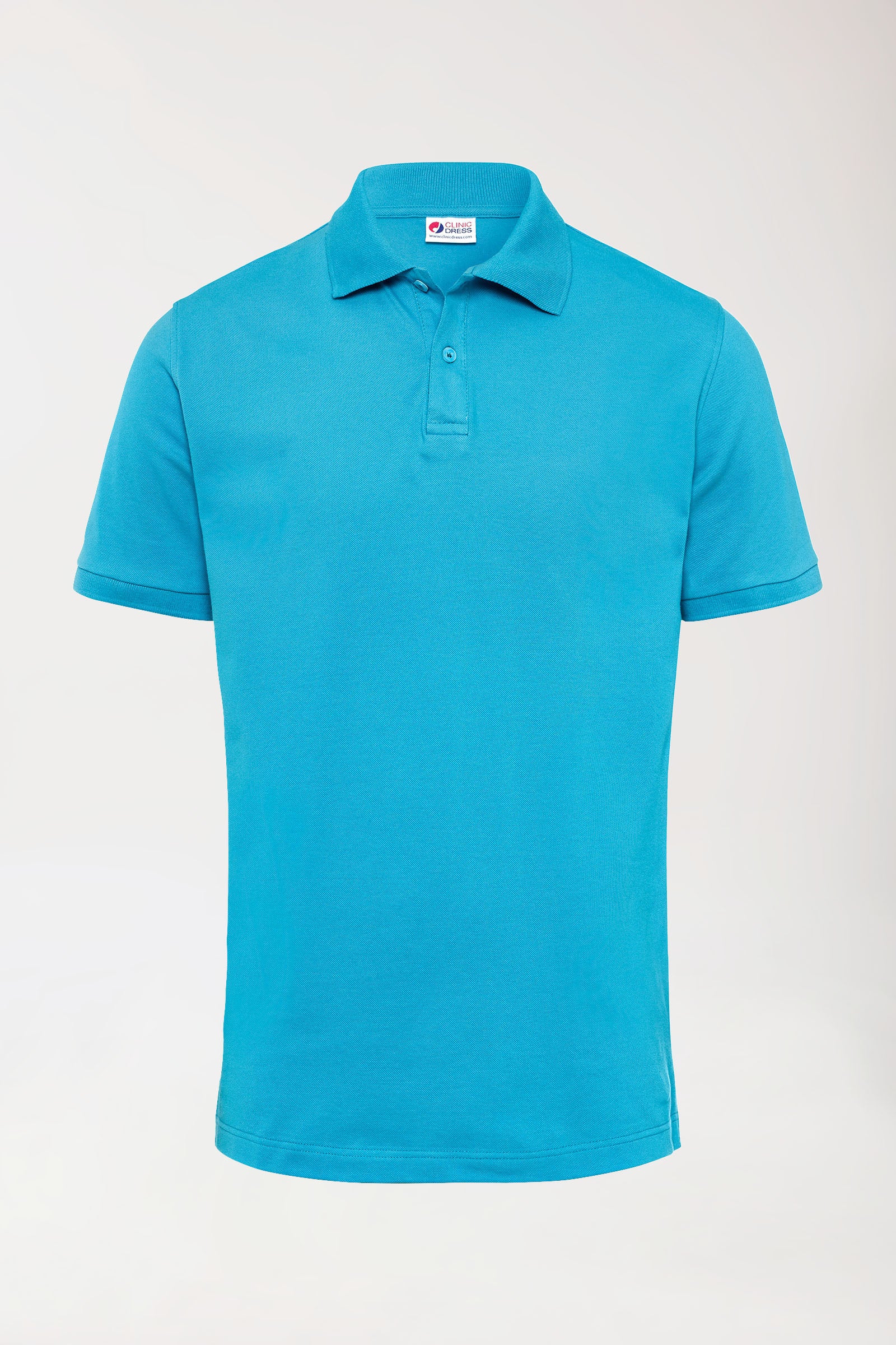 Stretch Shirt Herren - Polokragen türkis, Vorderansicht 
