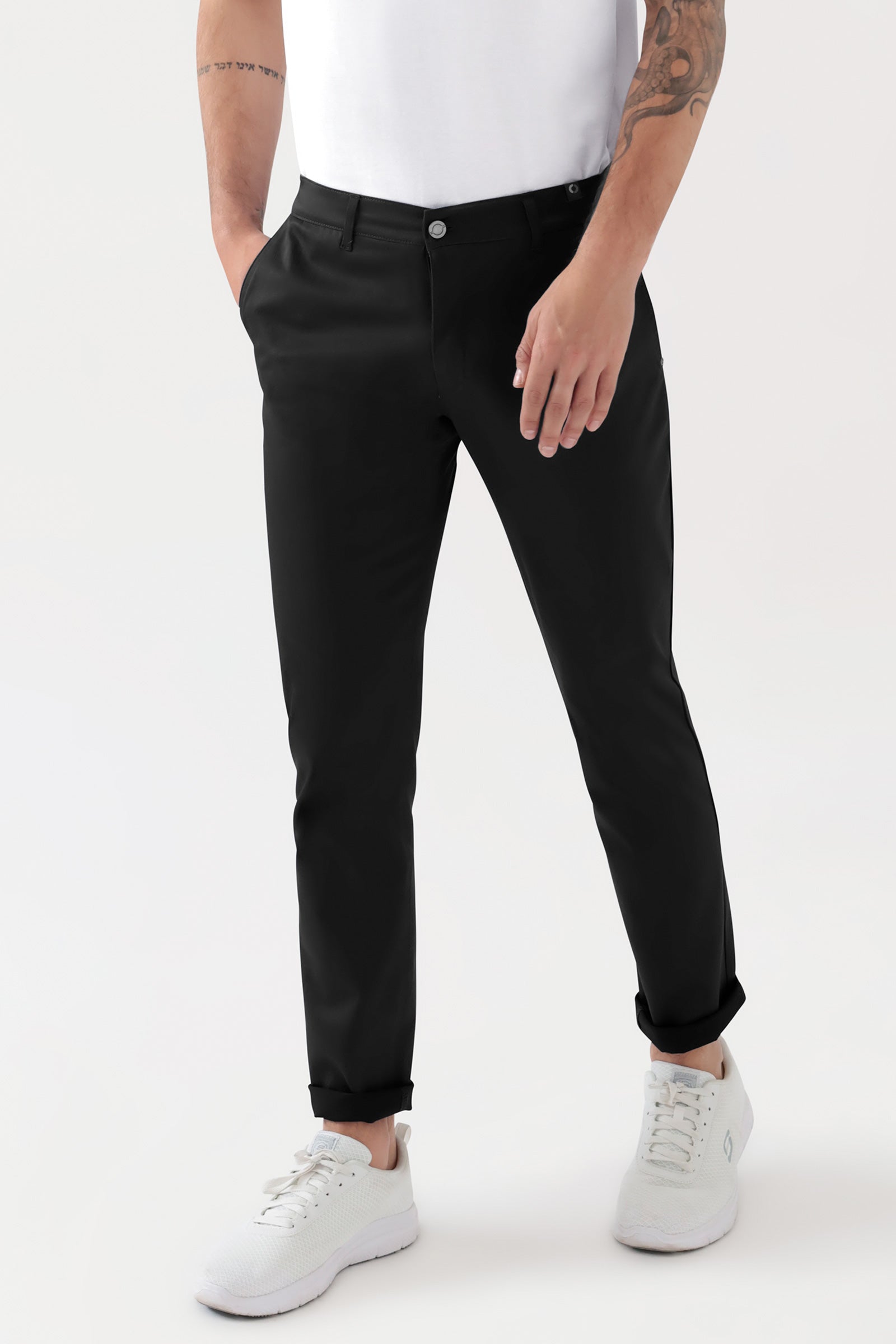 COMFY FLEX Hose Herren - Chino Style schwarz, Vorderansicht 