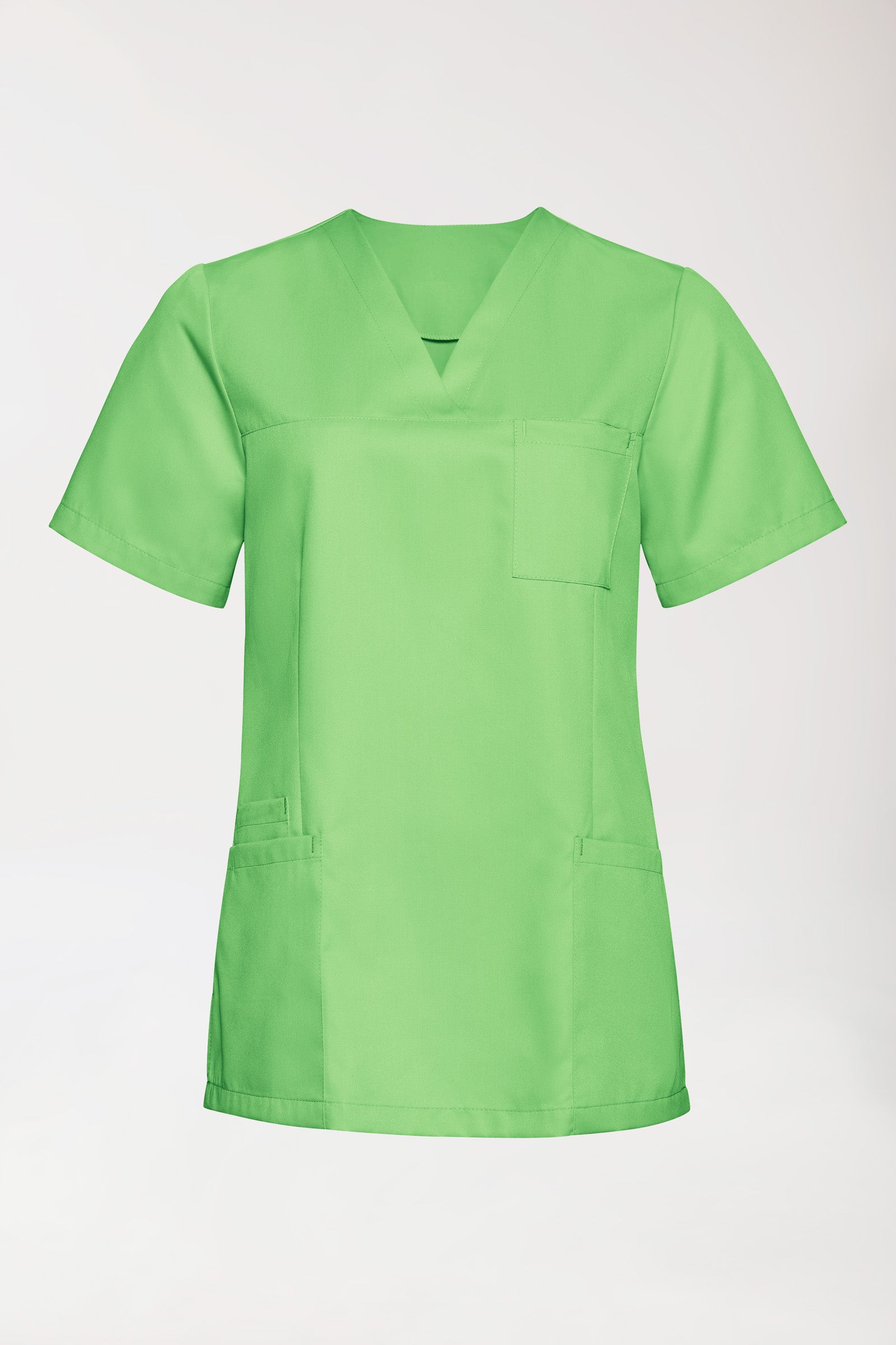 TENCEL™ Schlupfkasack Damen - V-Ausschnitt apfelgrün, Vorderansicht 
