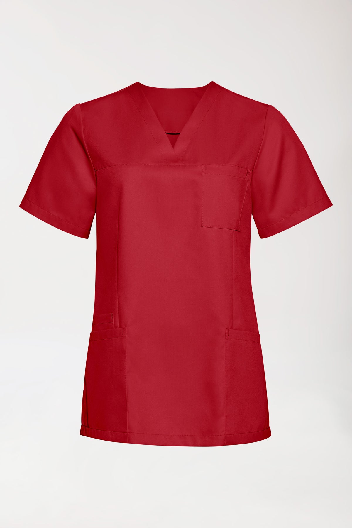 TENCEL™ Schlupfkasack Damen - V-Ausschnitt rot, Vorderansicht 