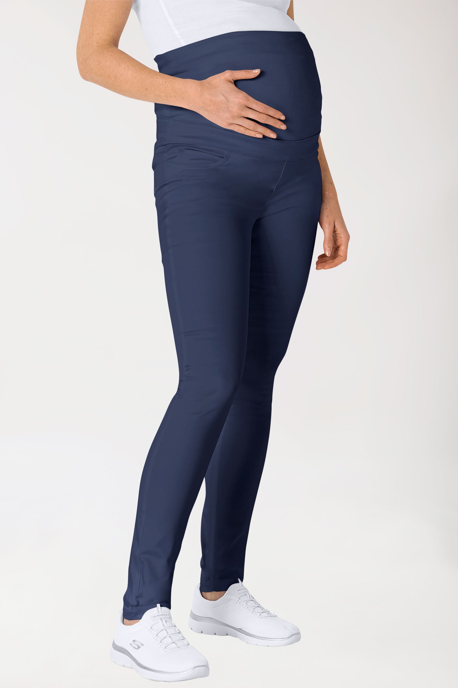 Stretch Umstandshose navy, Vorderansicht 