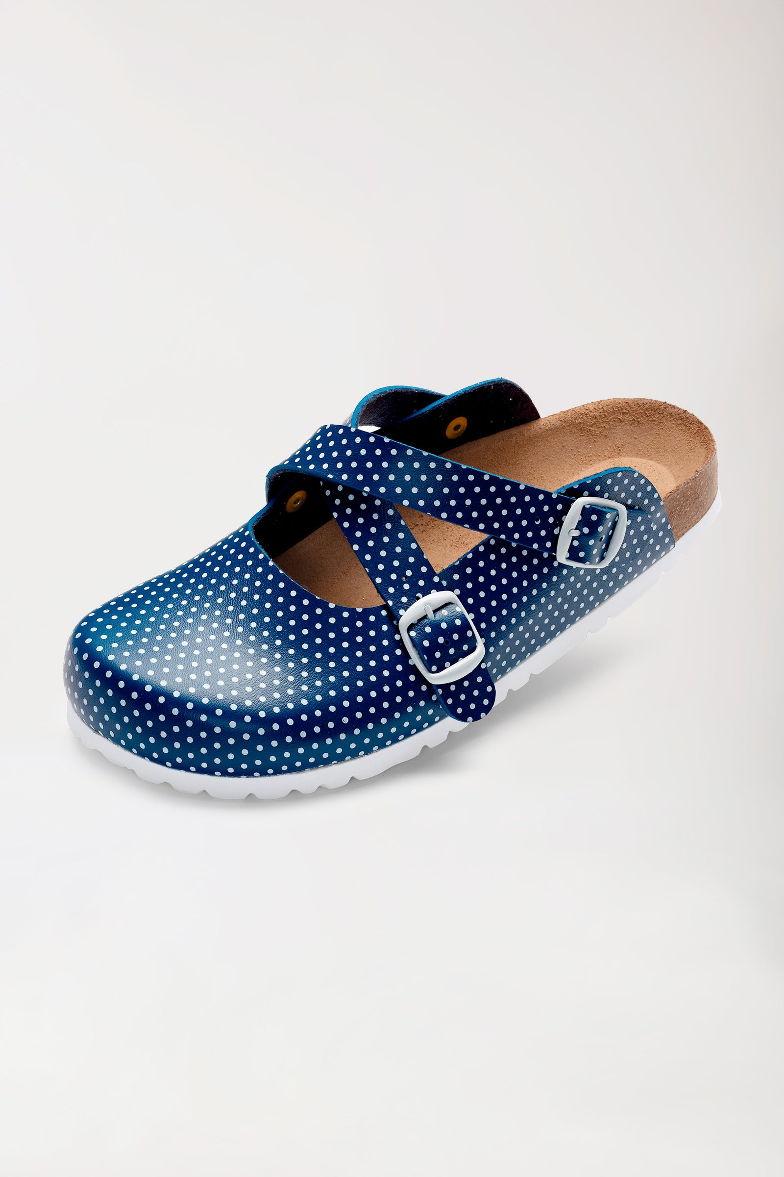 Damen Clog navy/weiß