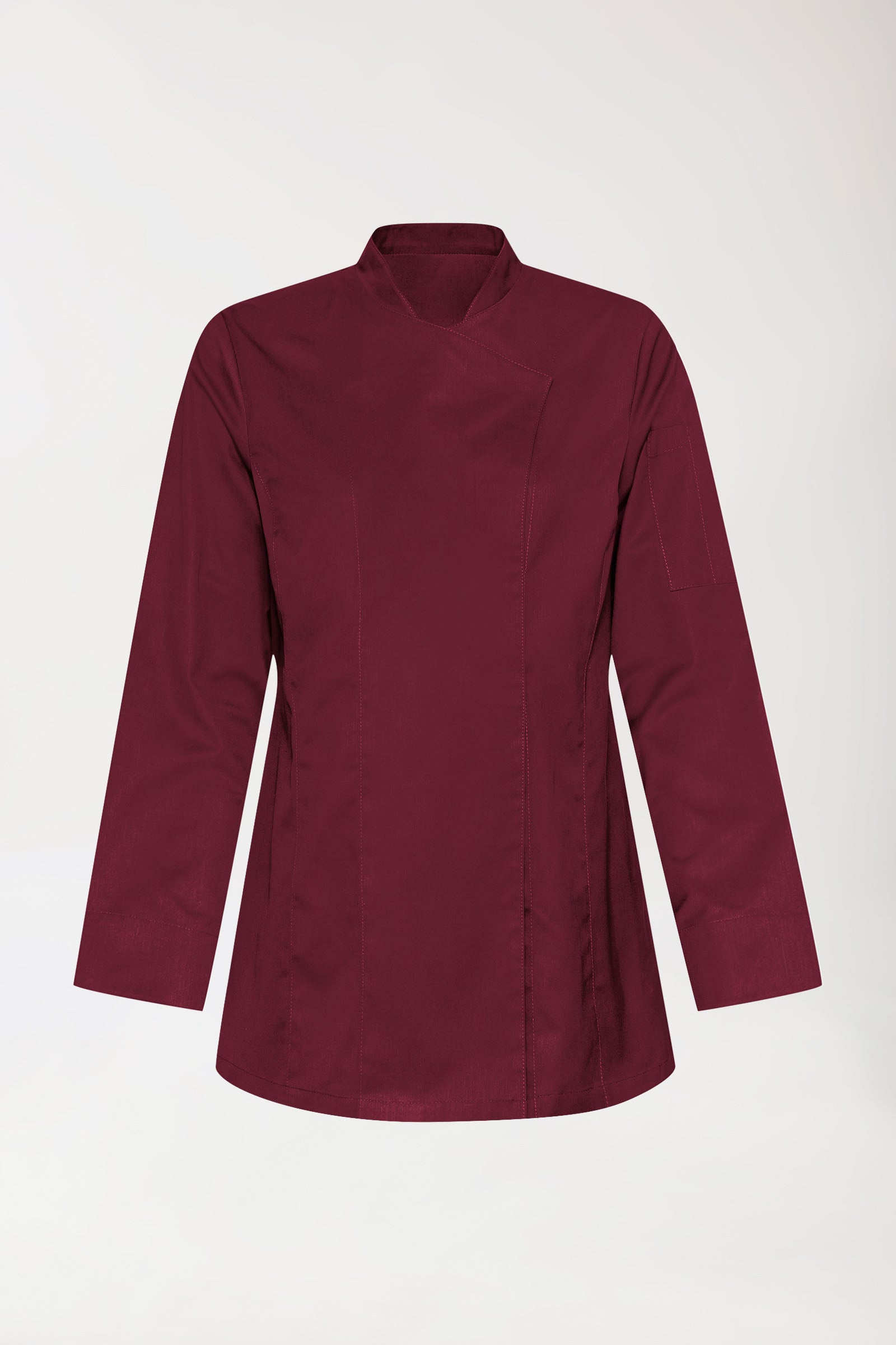 Gastro Kochjacke Damen - 1/1 Arm bordeaux, Vorderansicht 