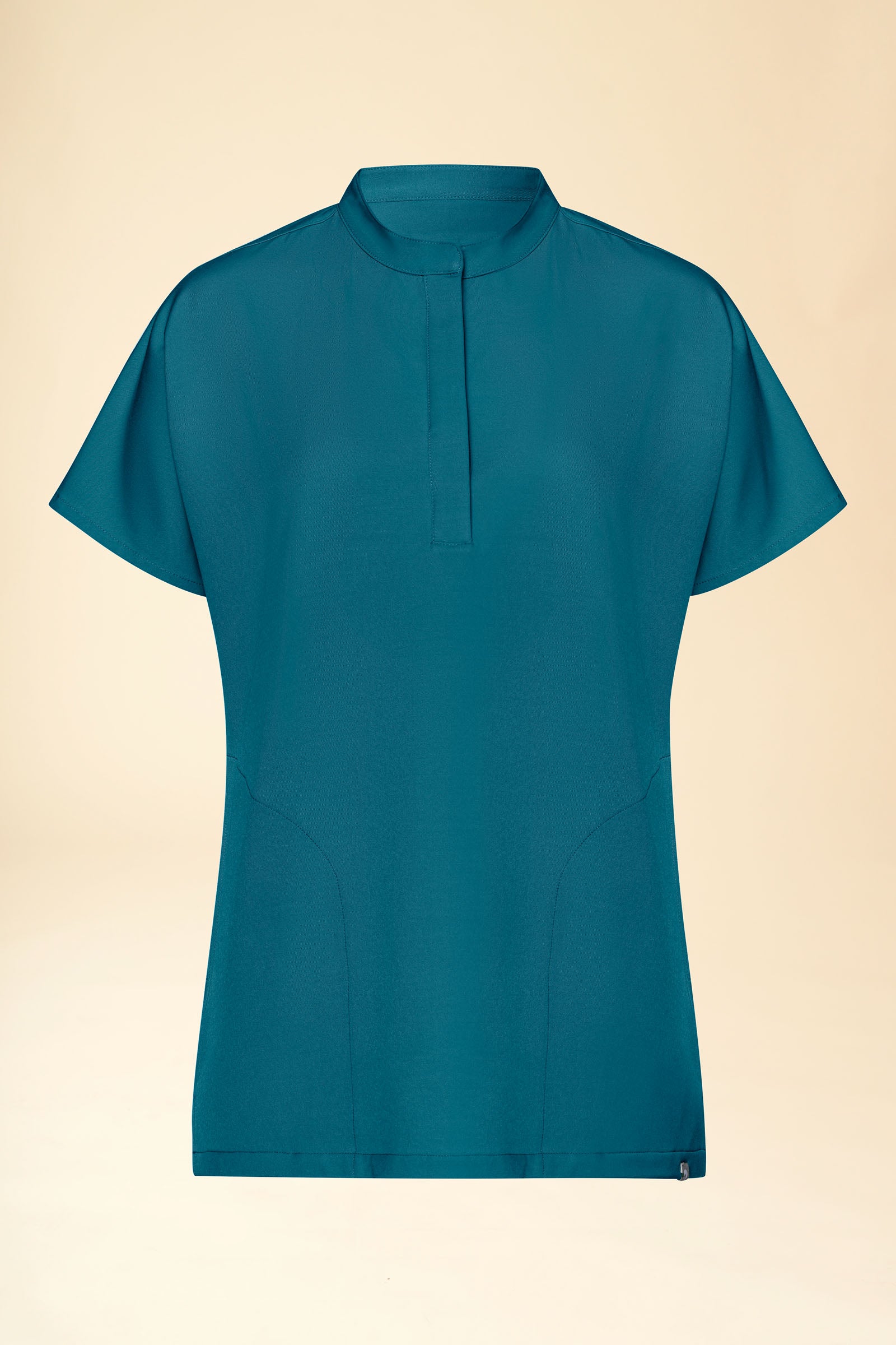 KAERE Schlupfkasack Damen - Stehkragen petrol, Vorderansicht 