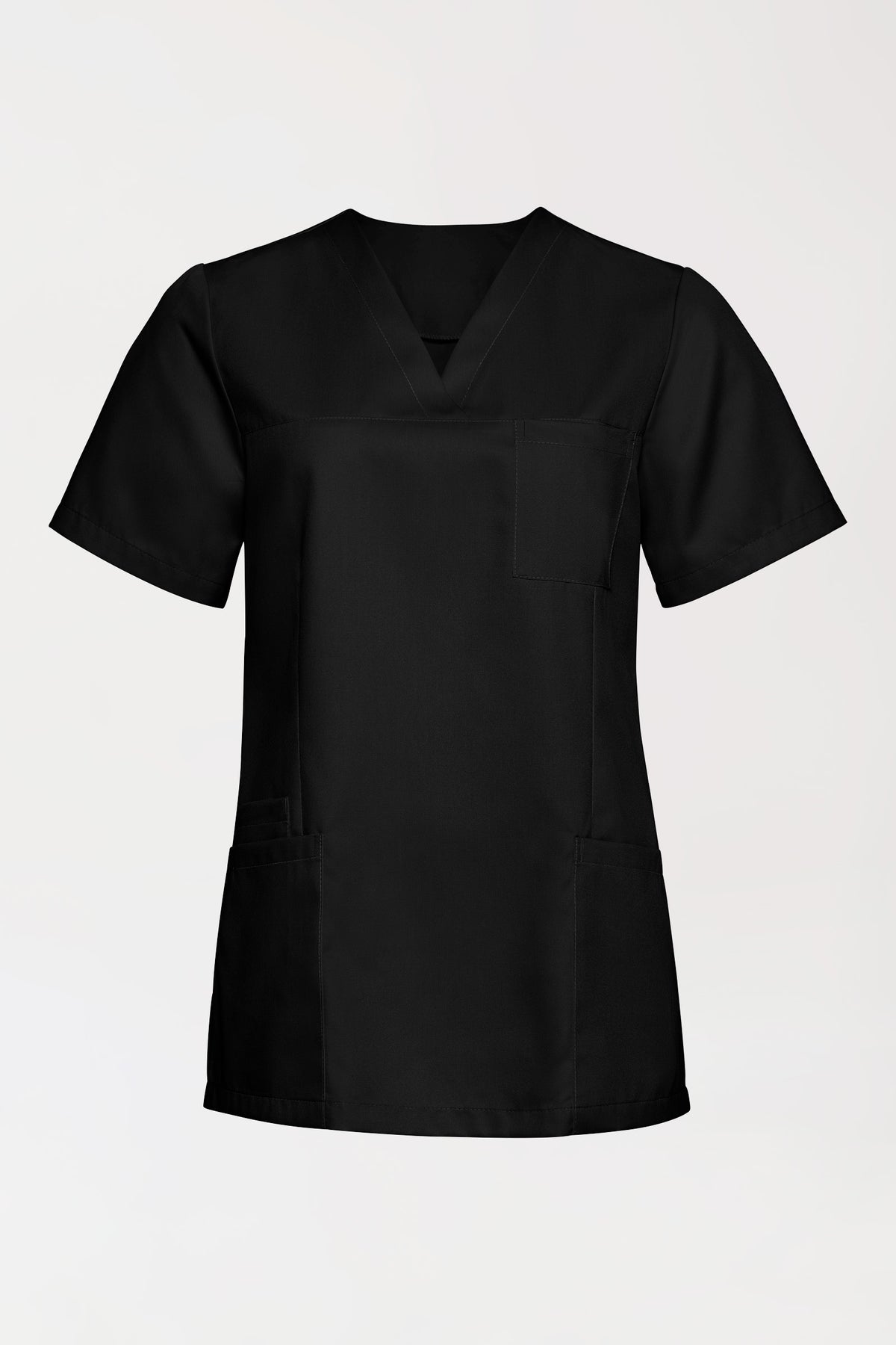 TENCEL™ Schlupfkasack Damen - V-Ausschnitt schwarz, Vorderansicht 