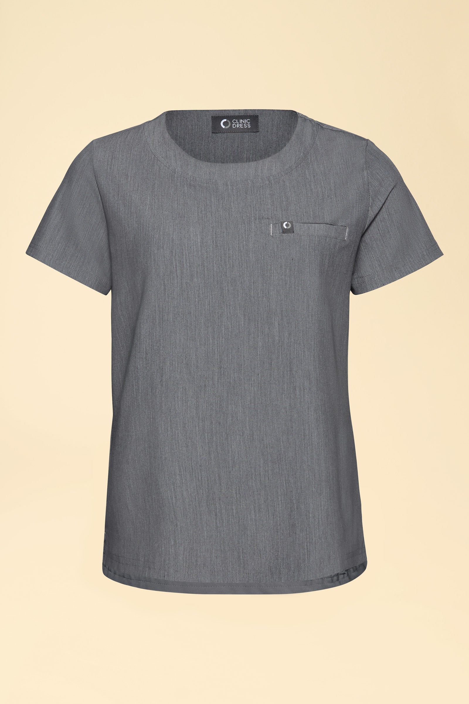 KAERE Shirt Damen - Rundhalsausschnitt grau melange, Vorderansicht 