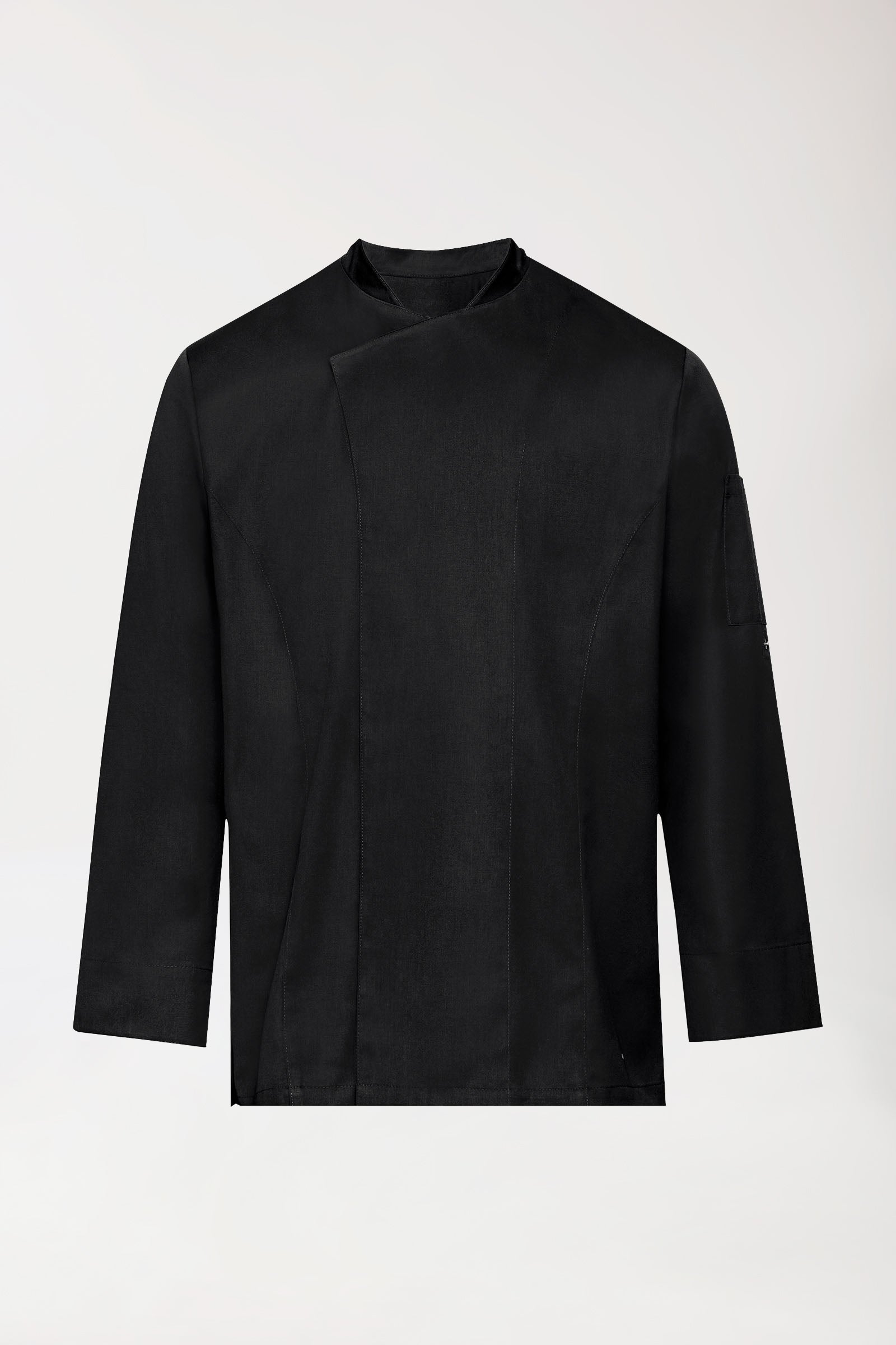 Gastro Kochjacke Herren - 1/1 Arm schwarz, Vorderansicht 