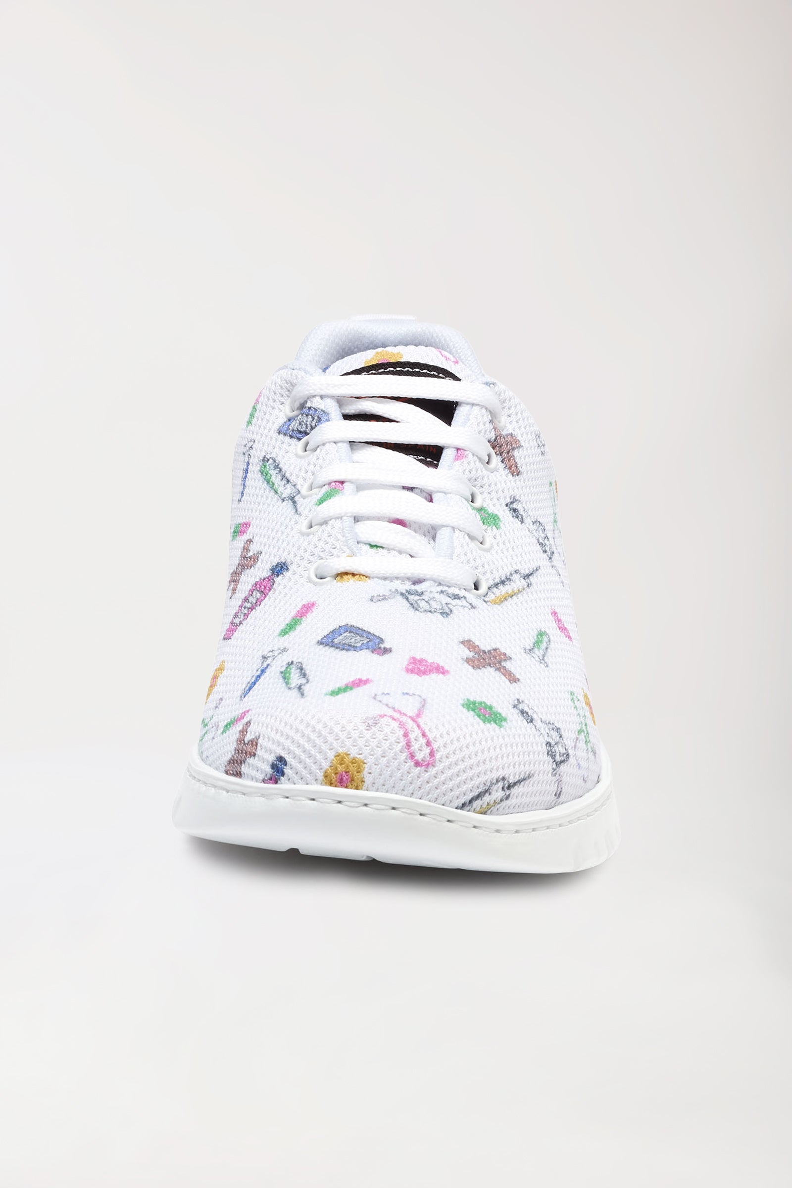 Unisex Berufsschuh weiß/bunt, Vorderansicht 