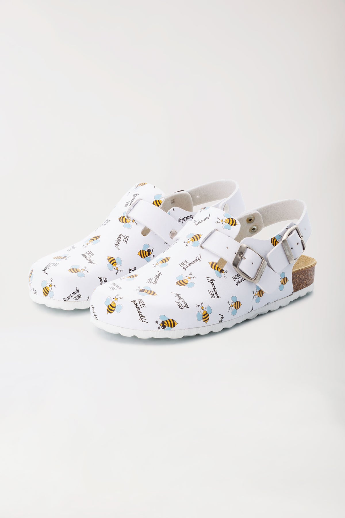 Unisex Clog weiß/gelb/schwarz