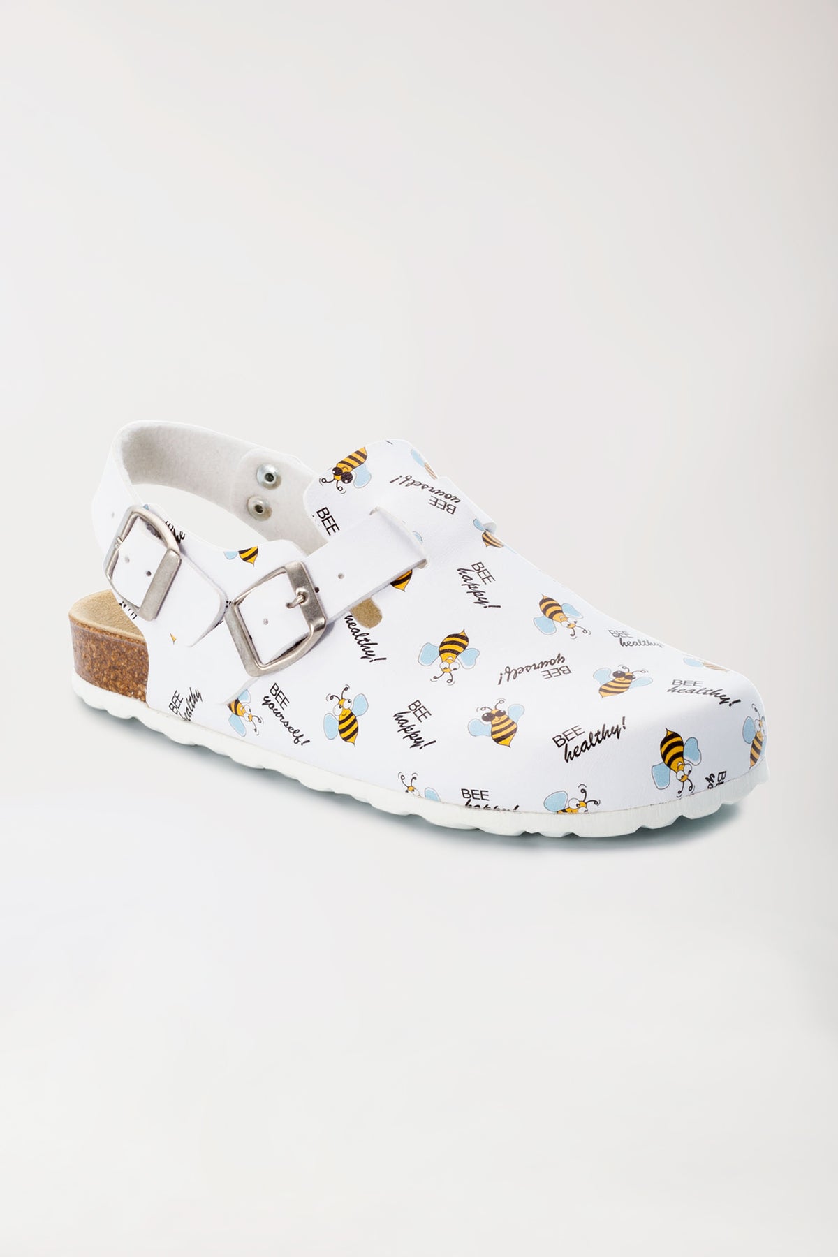 Unisex Clog weiß/gelb/schwarz