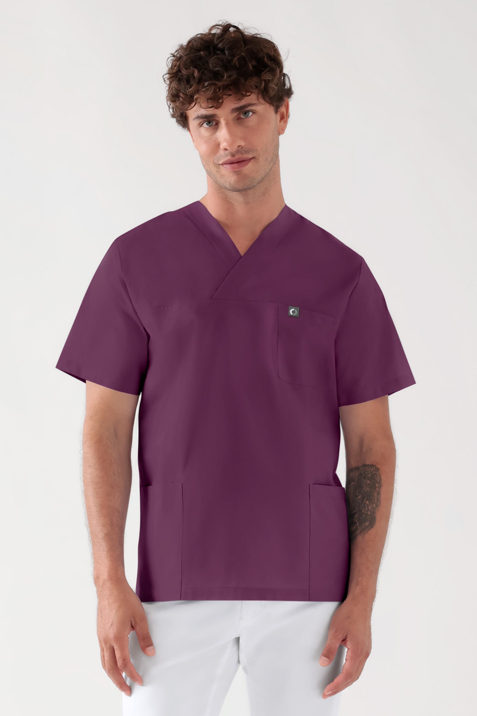 Baumwolle Schlupfkasack Unisex - Doppelpack pflaume, Vorderansicht 