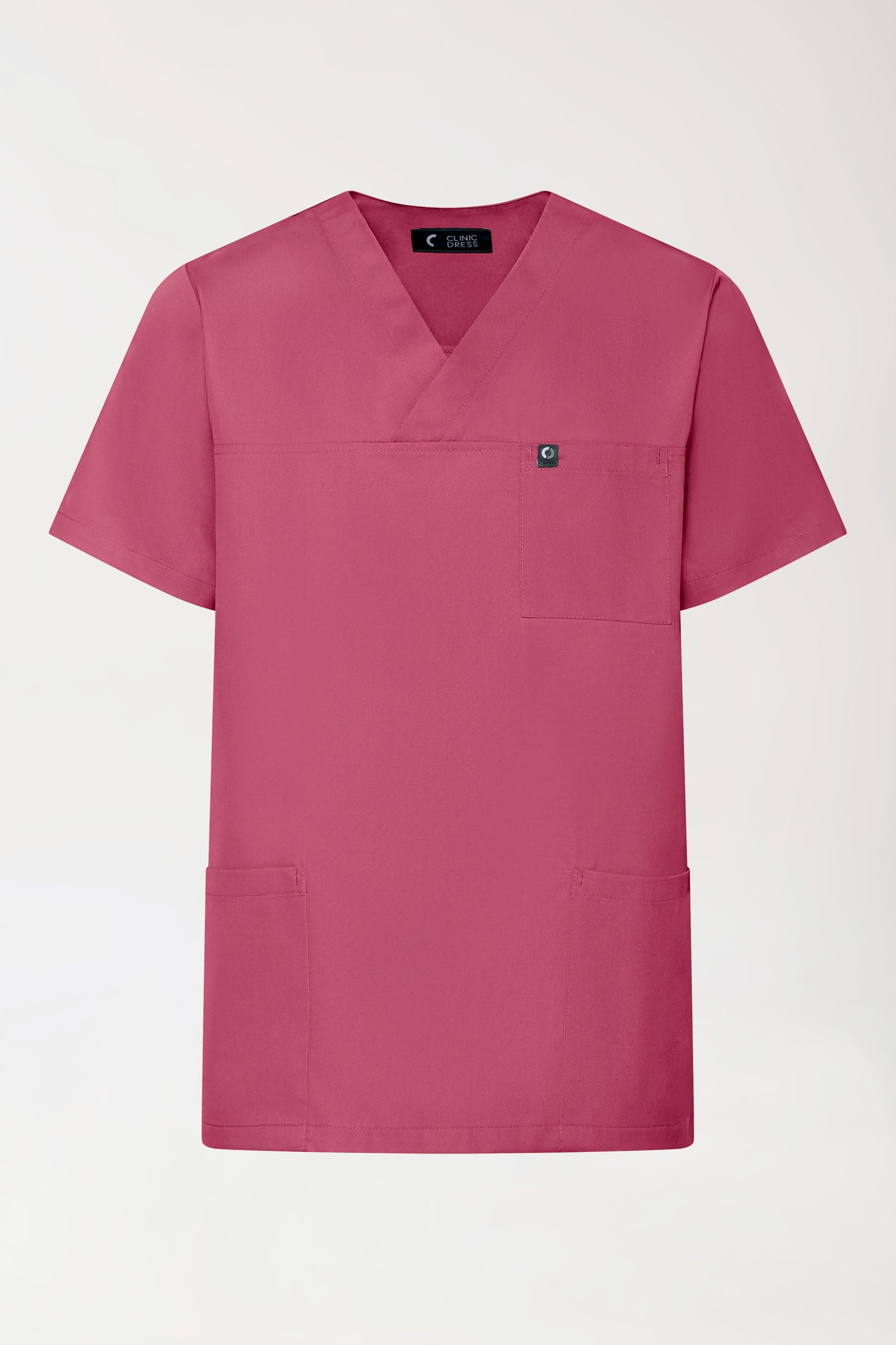 GREEN Stretch Schlupfkasack Unisex - V-Ausschnitt rosenholz, Vorderansicht 