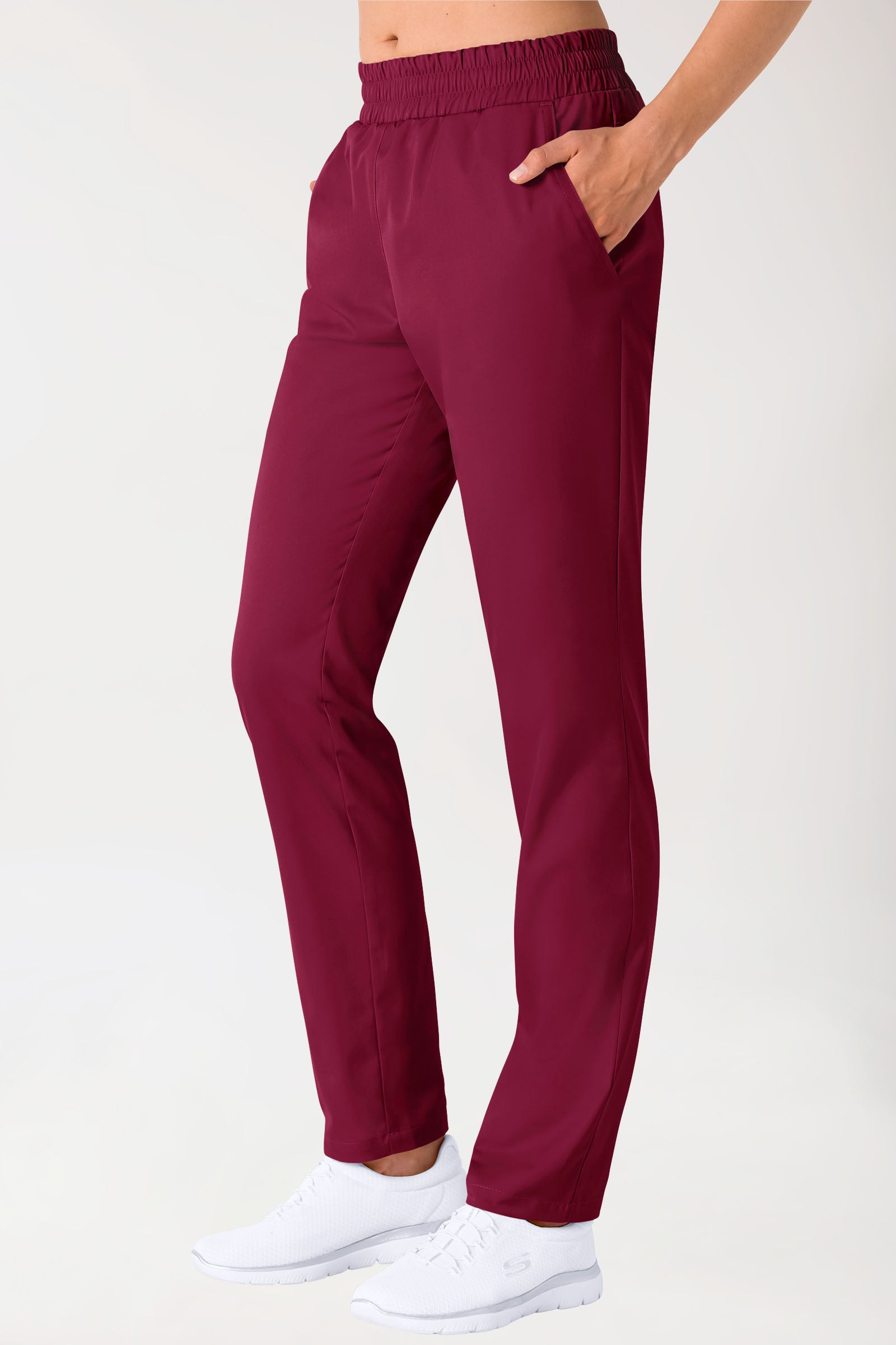 Hose Unisex - hoher Bund bordeaux, Vorderansicht 