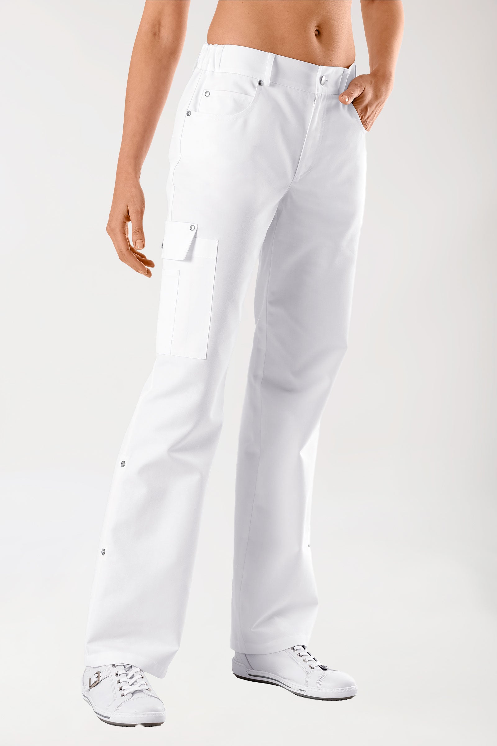 JUST STRONG Hose Unisex - Teilgummibund weiß