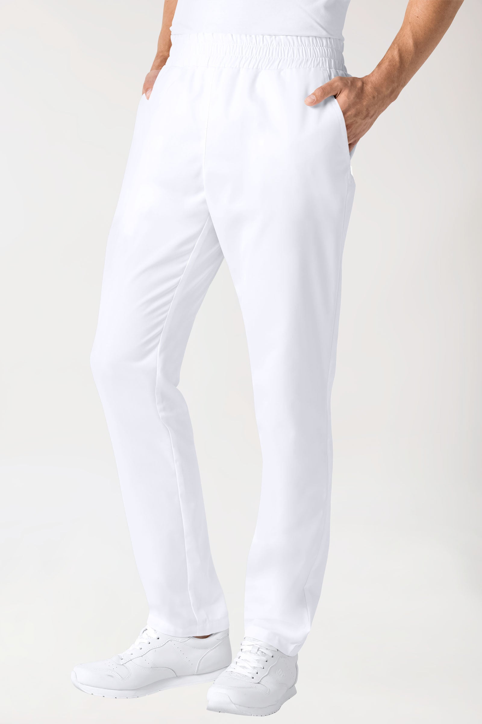 Hose Unisex - hoher Bund - Rundumgummi - weiß