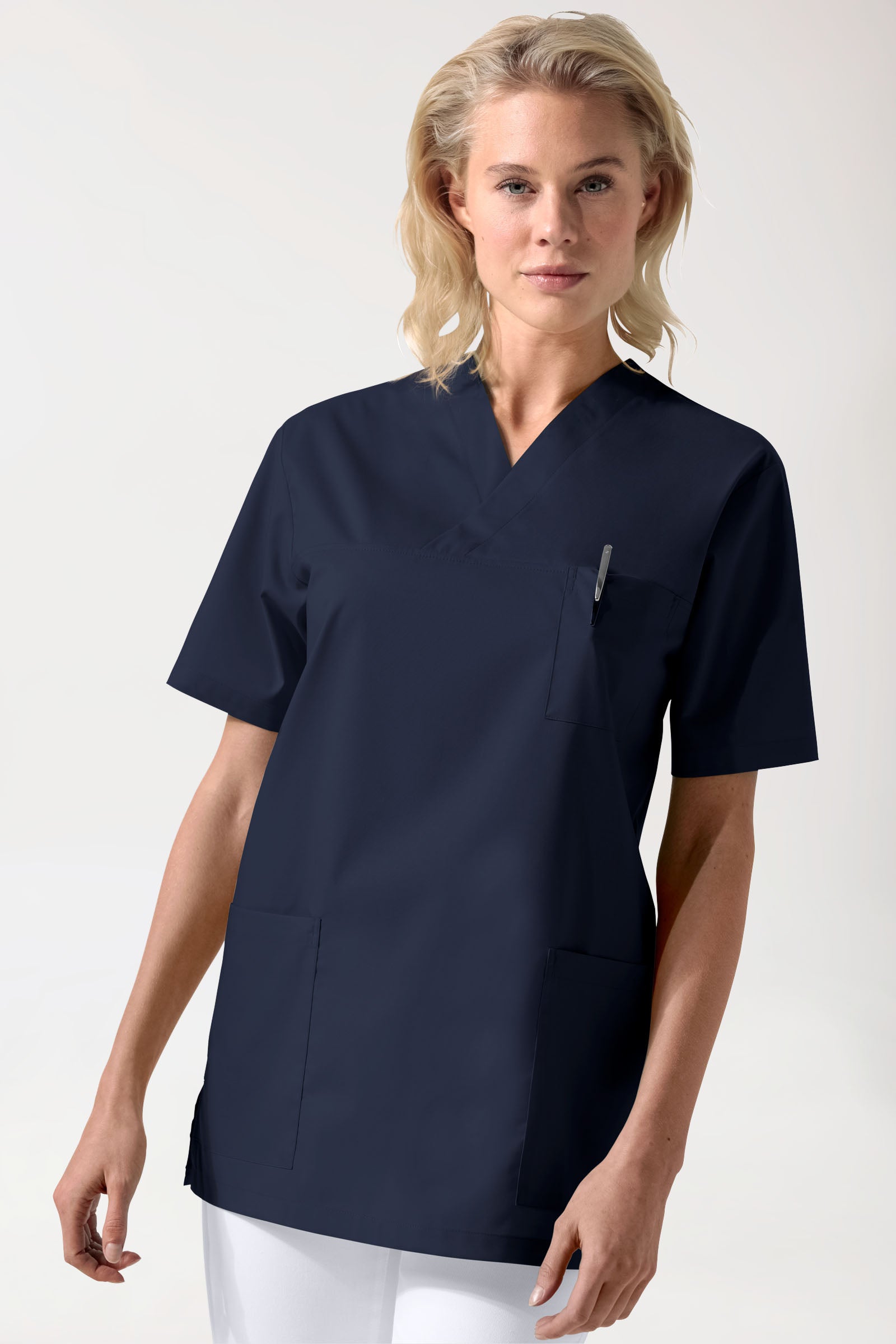 Stretch Schlupfkasack Unisex - V-Ausschnitt navy